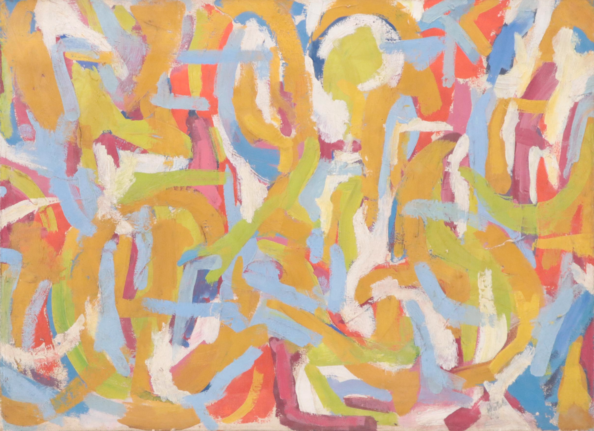 Abstract Non-Objective Oil Painting, Mid to Late 20th Century