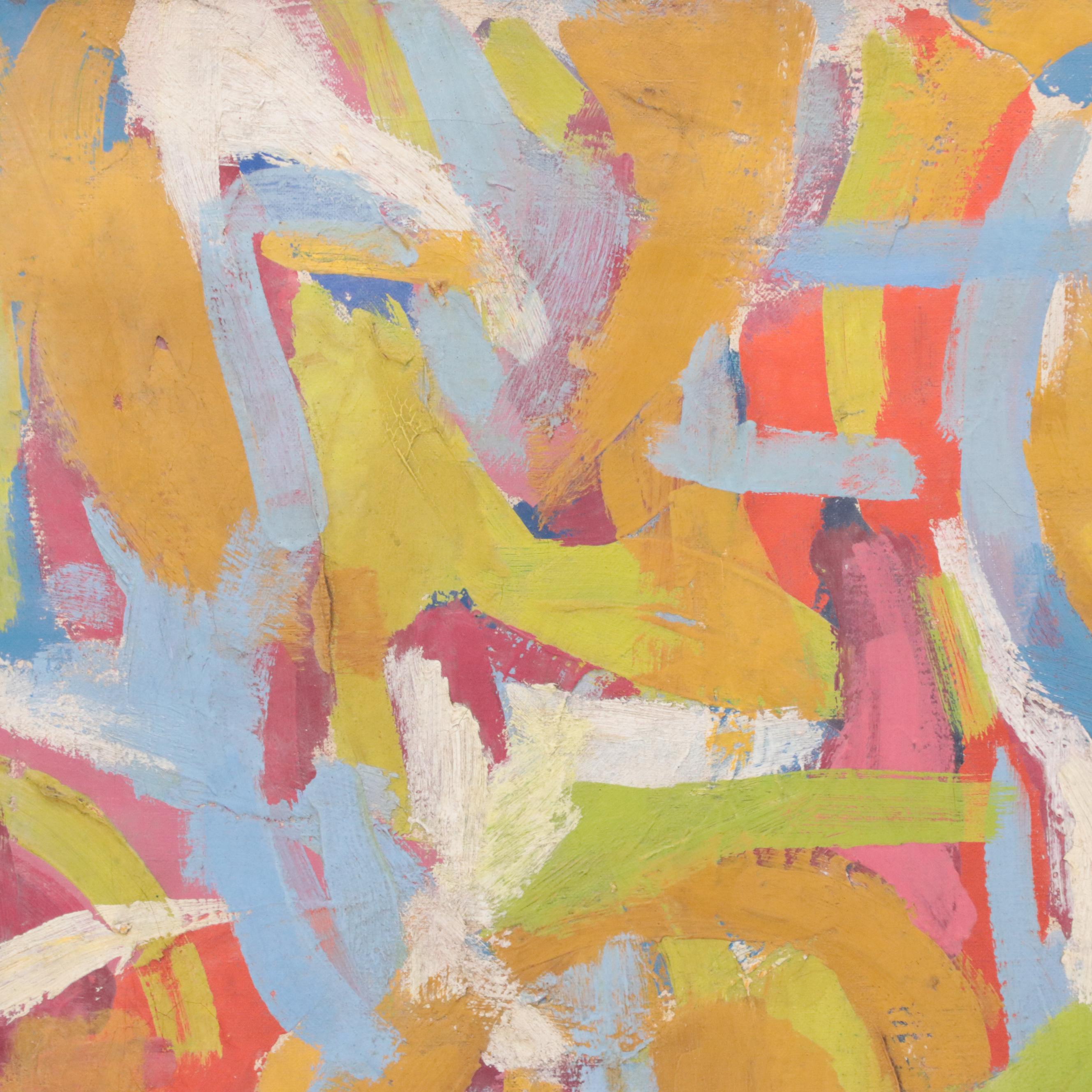 Abstract Non-Objective Oil Painting, Mid to Late 20th Century