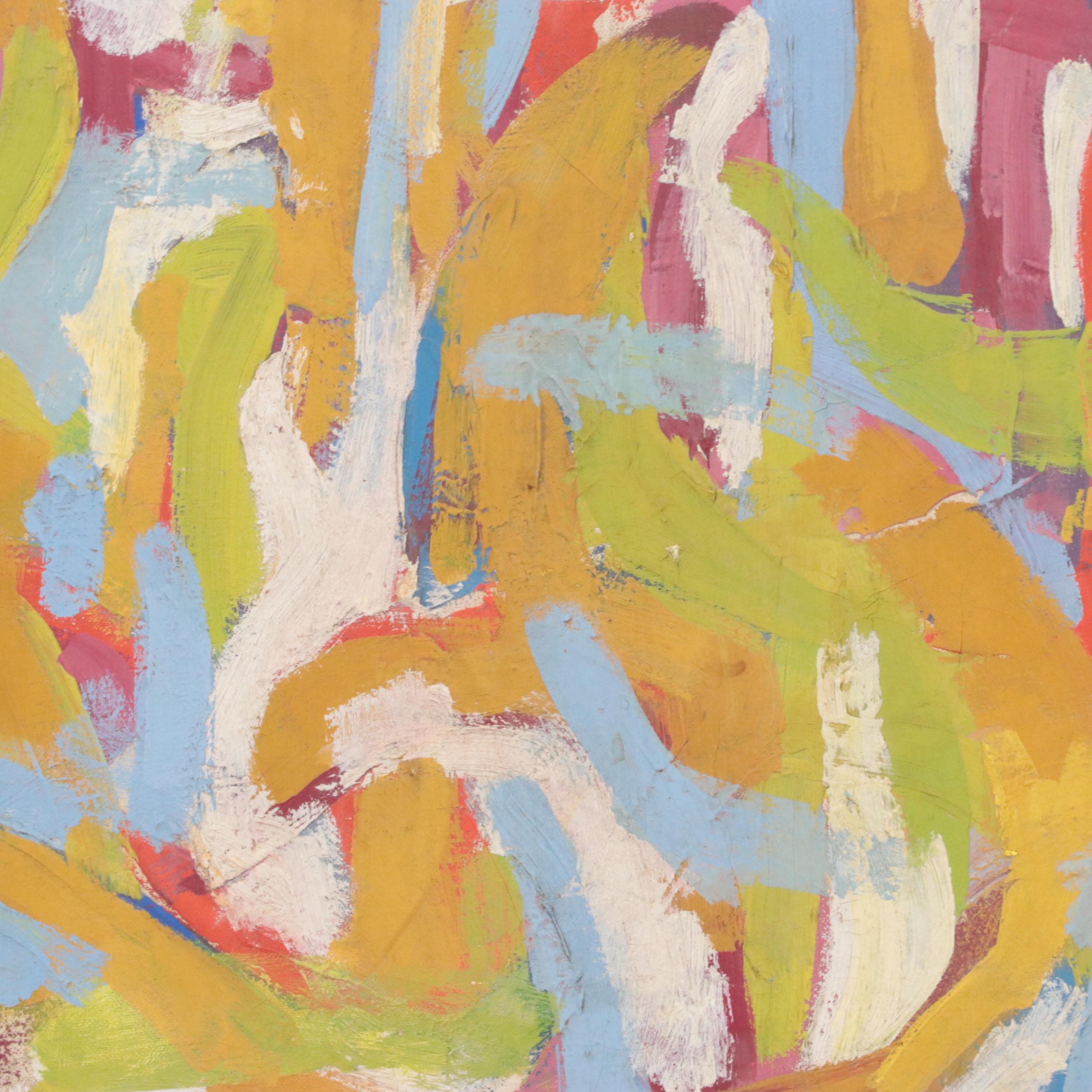 Abstract Non-Objective Oil Painting, Mid to Late 20th Century