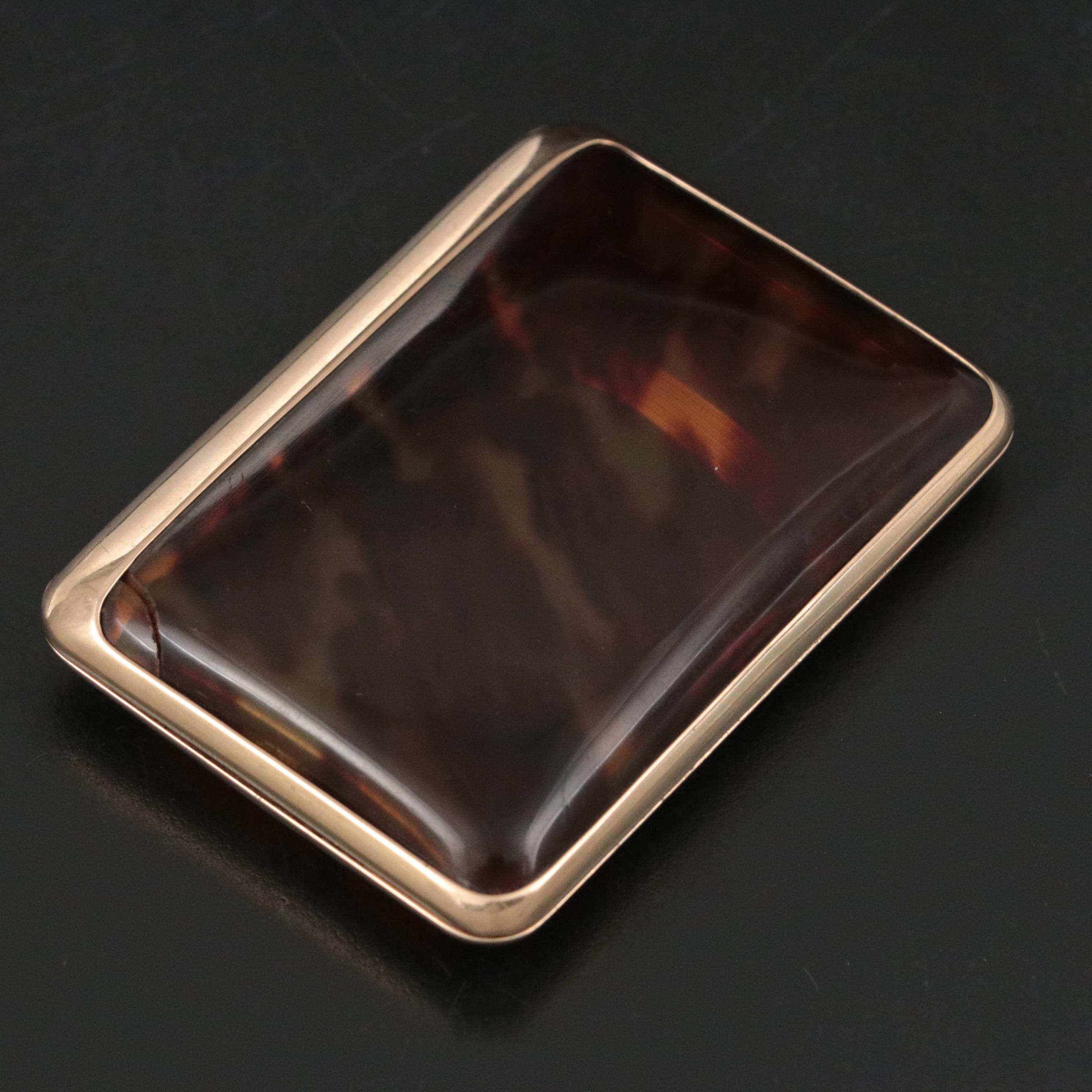 Asprey and Co. (London) Tortoise Shell and 9K Yellow Gold Cigarette Case