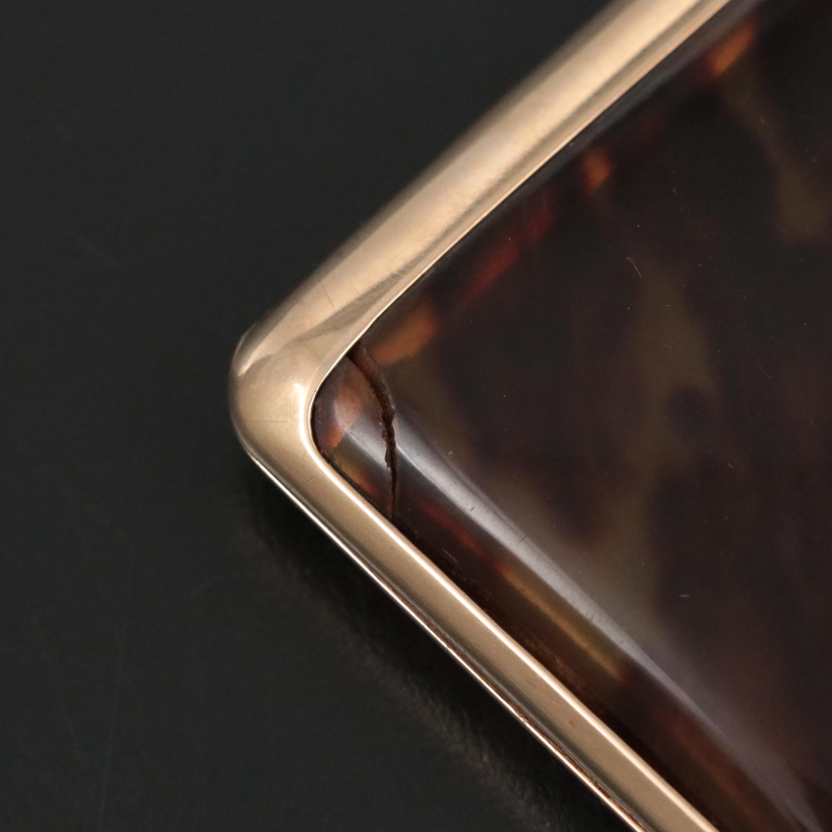 Asprey and Co. (London) Tortoise Shell and 9K Yellow Gold Cigarette Case