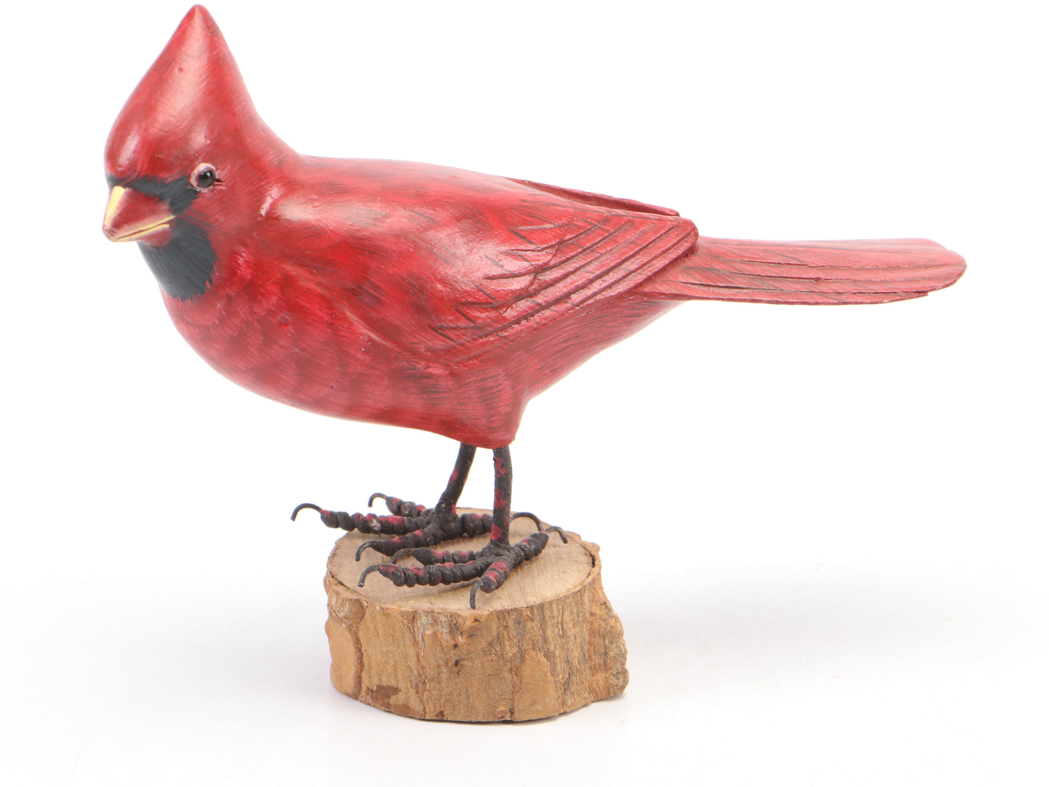 Hand-Crafted Blue Jay, Robin and Cardinal Bird Figurines