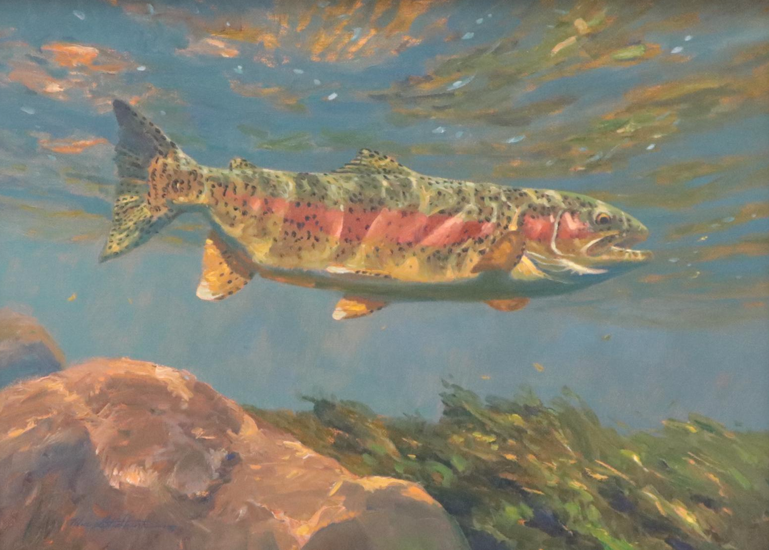 Mike Stidham Oil Painting "Roaring Fork Rainbow," 21st Century