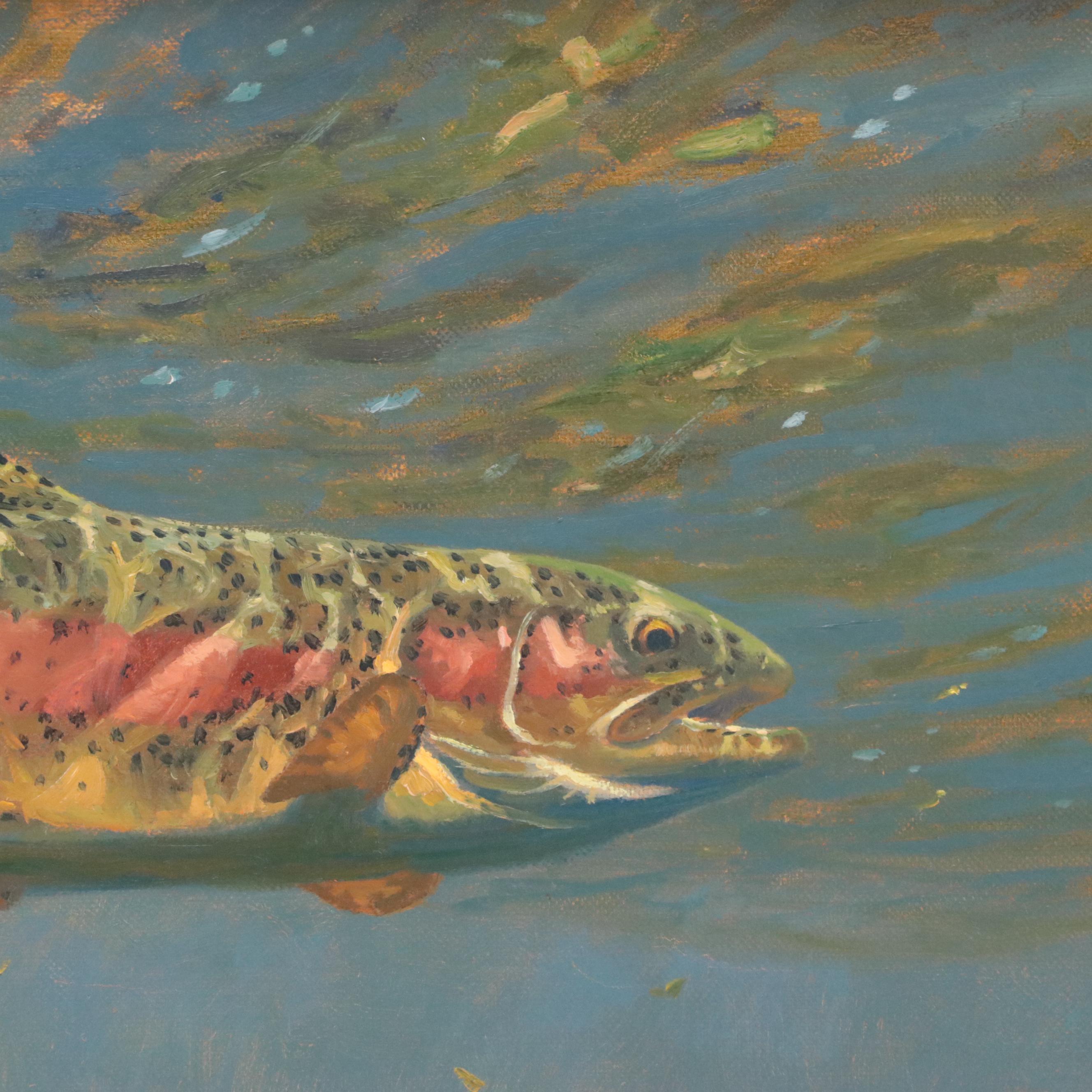 Mike Stidham Oil Painting "Roaring Fork Rainbow," 21st Century