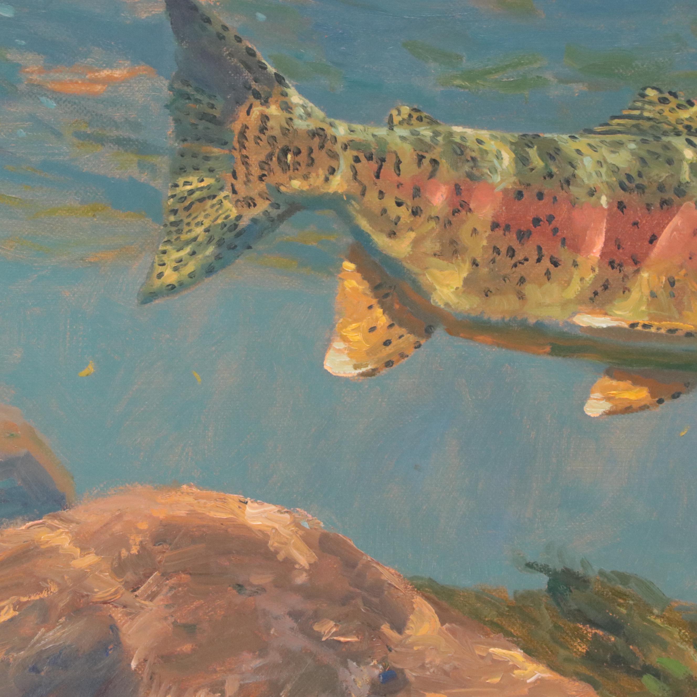 Mike Stidham Oil Painting "Roaring Fork Rainbow," 21st Century