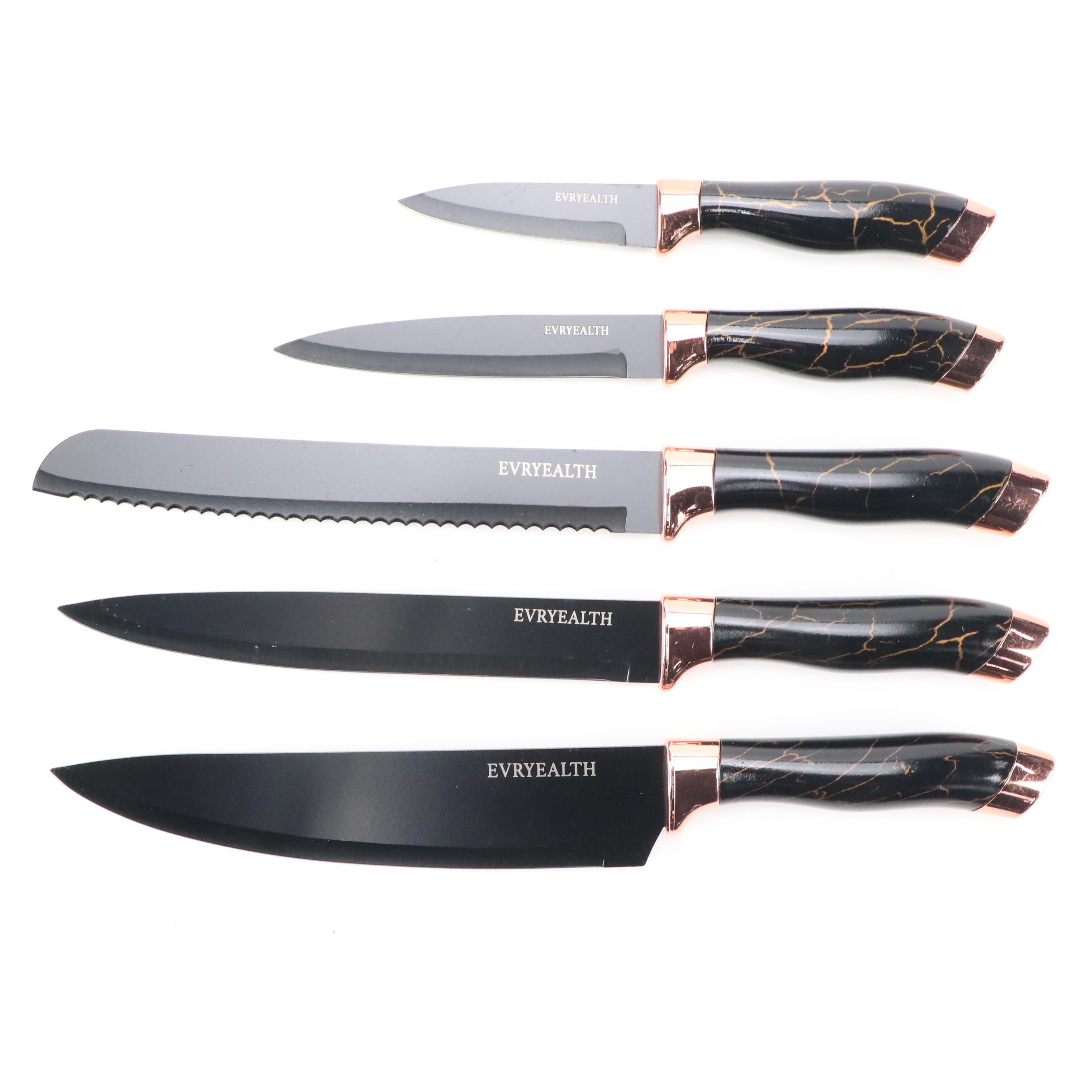 Evryealth Kitchen Knife Set with Block