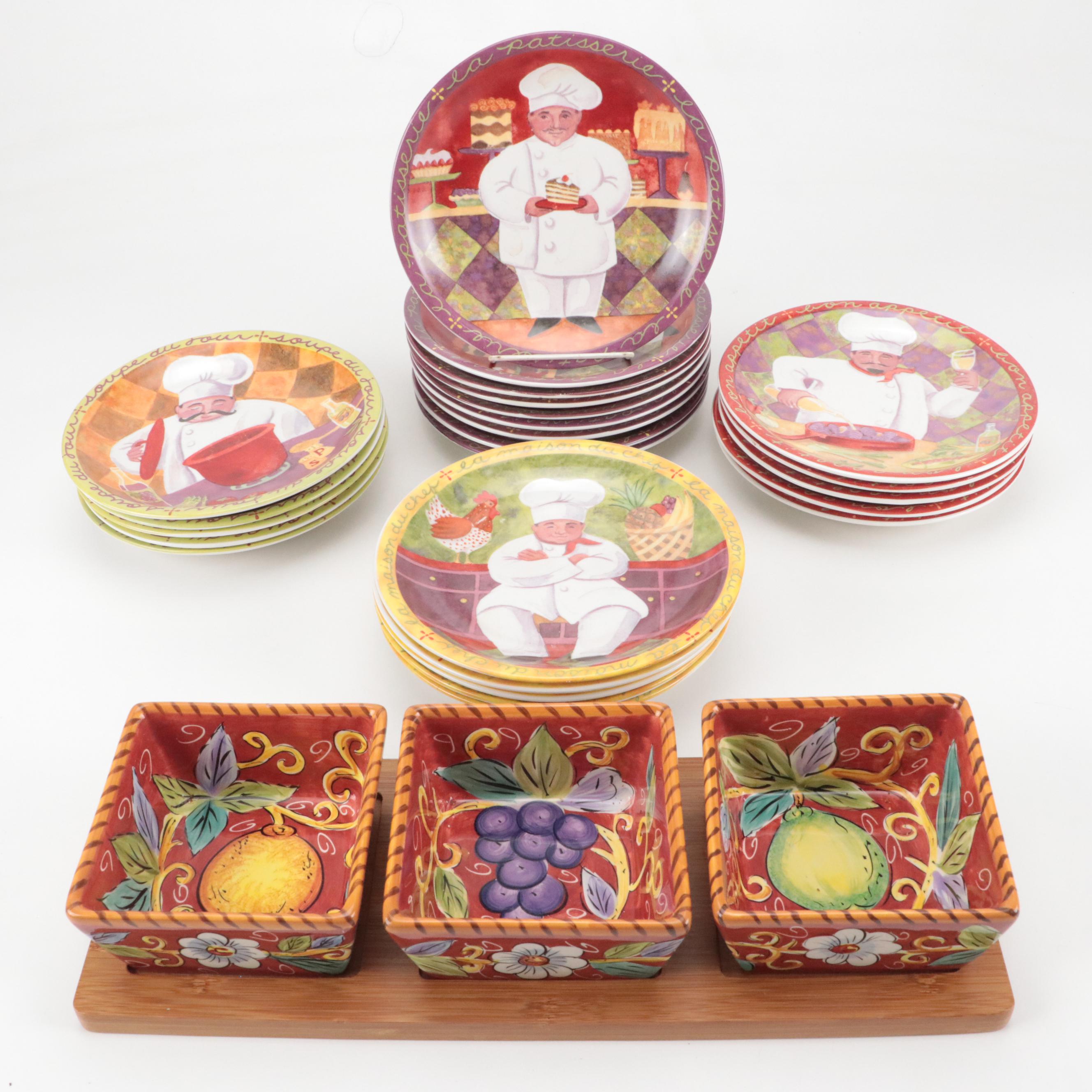 Tabletops Unlimited "Villa Antiqua" Ceramic Condiment Set with Ceramic