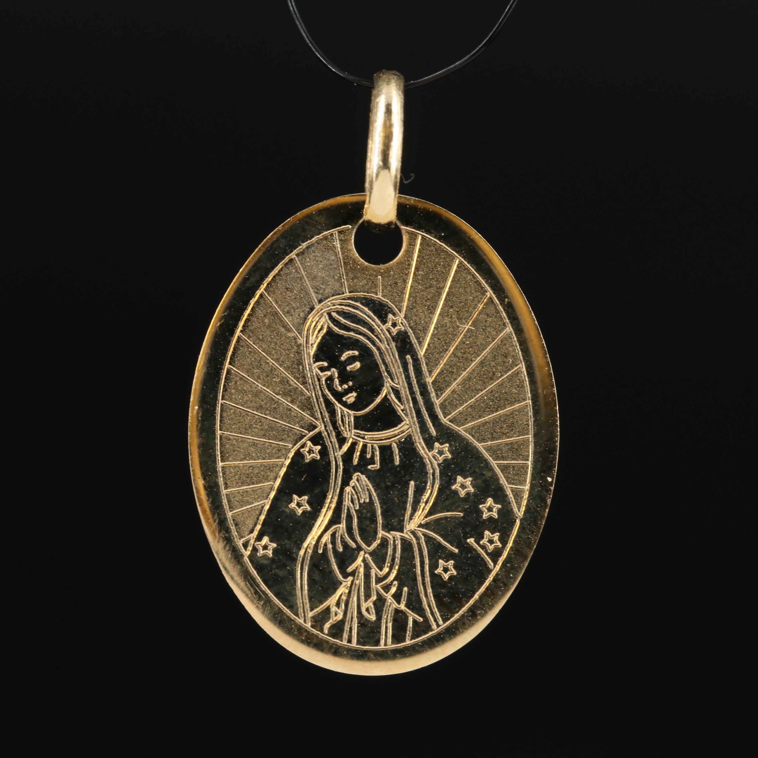 14K Virgin Mary Charm