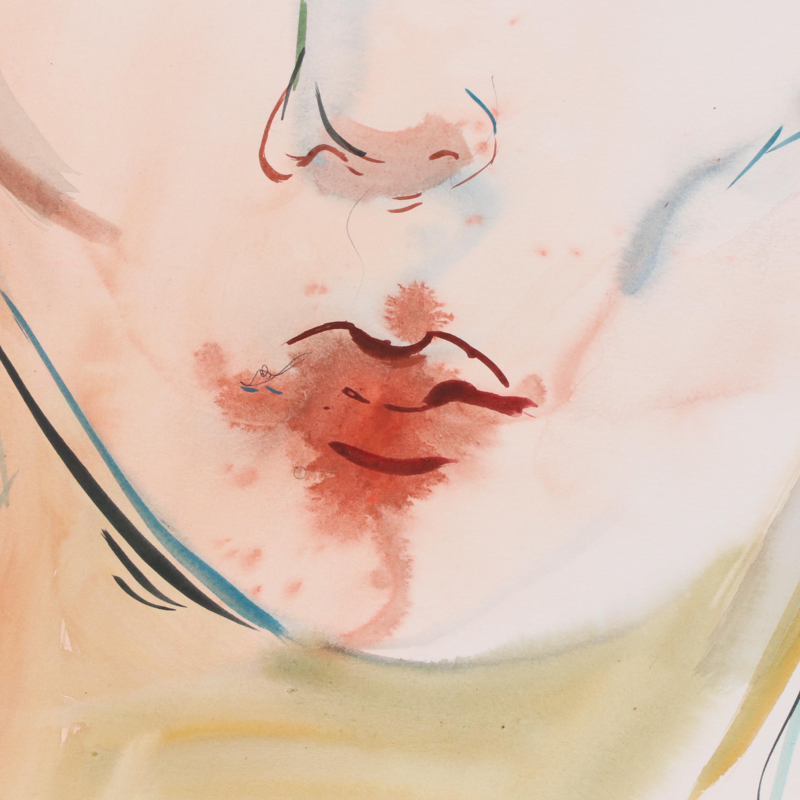 Dan Sabau Watercolor Painting "The Patient Artist," 2024