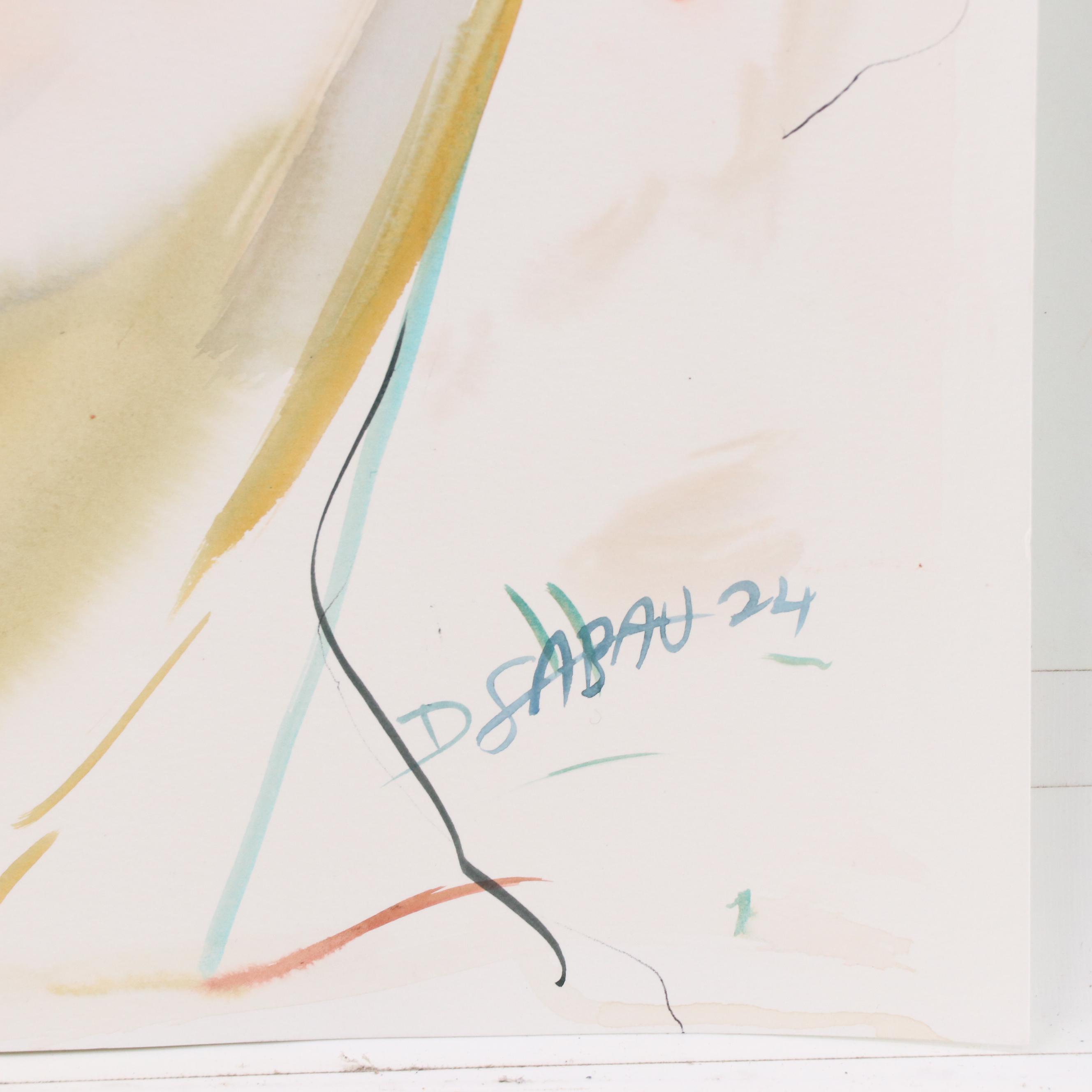 Dan Sabau Watercolor Painting "The Patient Artist," 2024