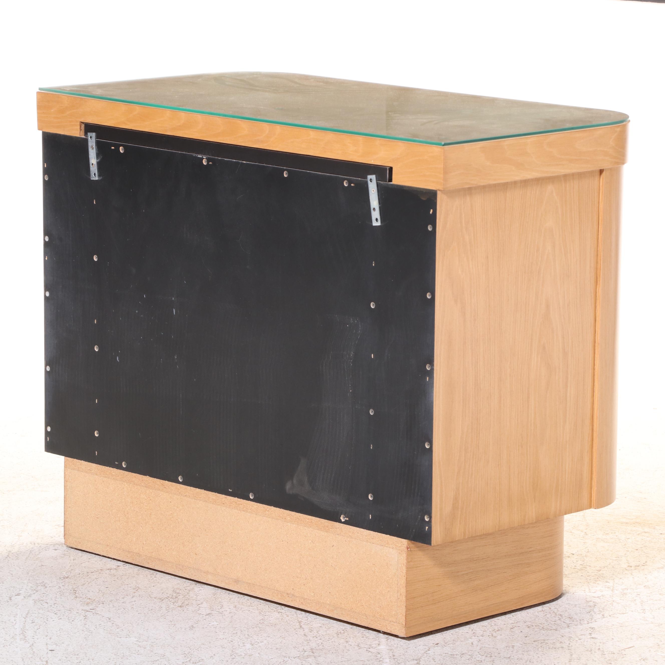 Ash Single-Drawer Side Cabinet with Black Laminate Slide