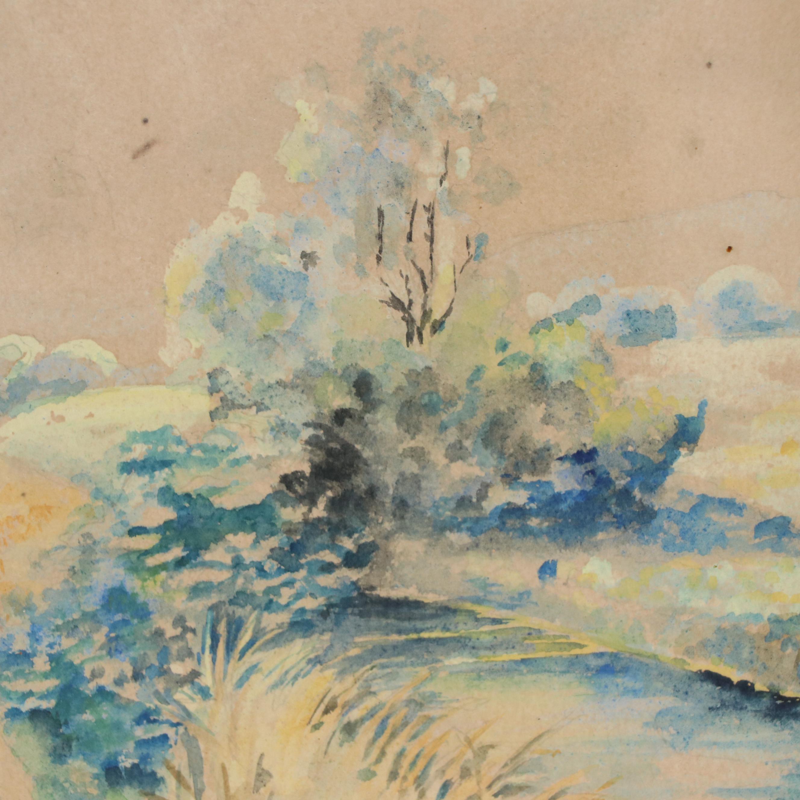 Aquatic Landscape Watercolor Paintings, Circa 1940