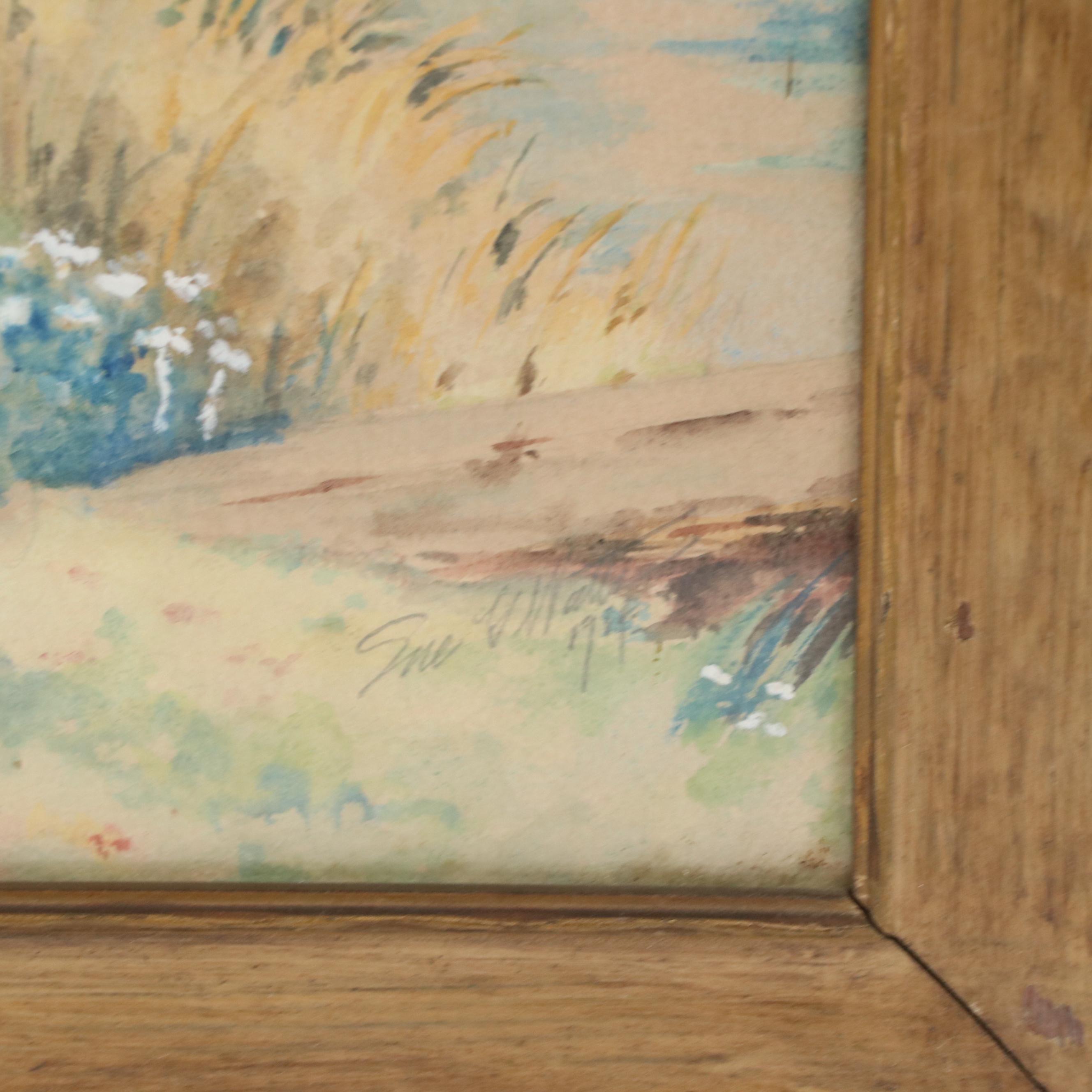 Aquatic Landscape Watercolor Paintings, Circa 1940