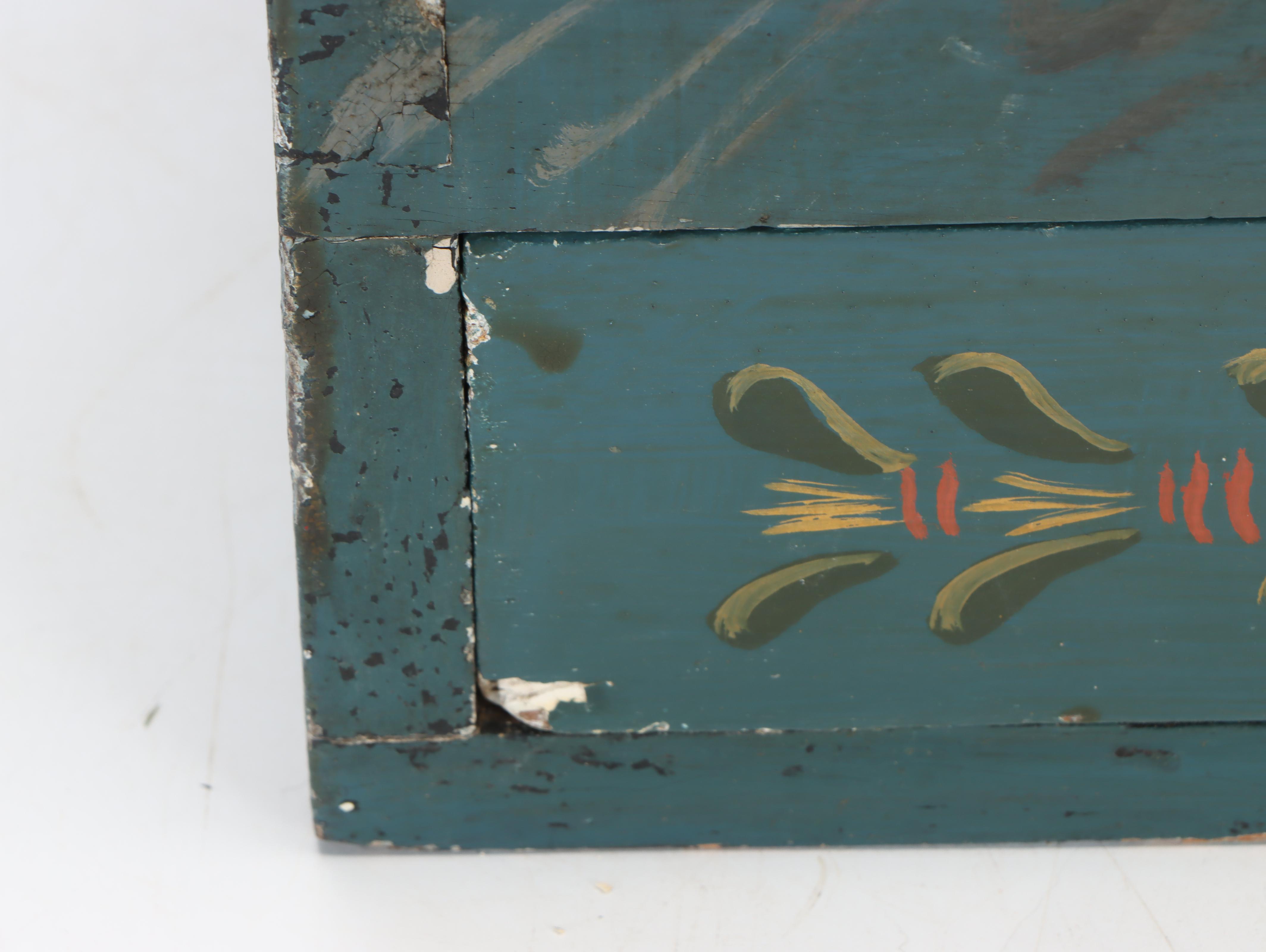 Handmade Hand-Painted Floral Motif Wood Document Box