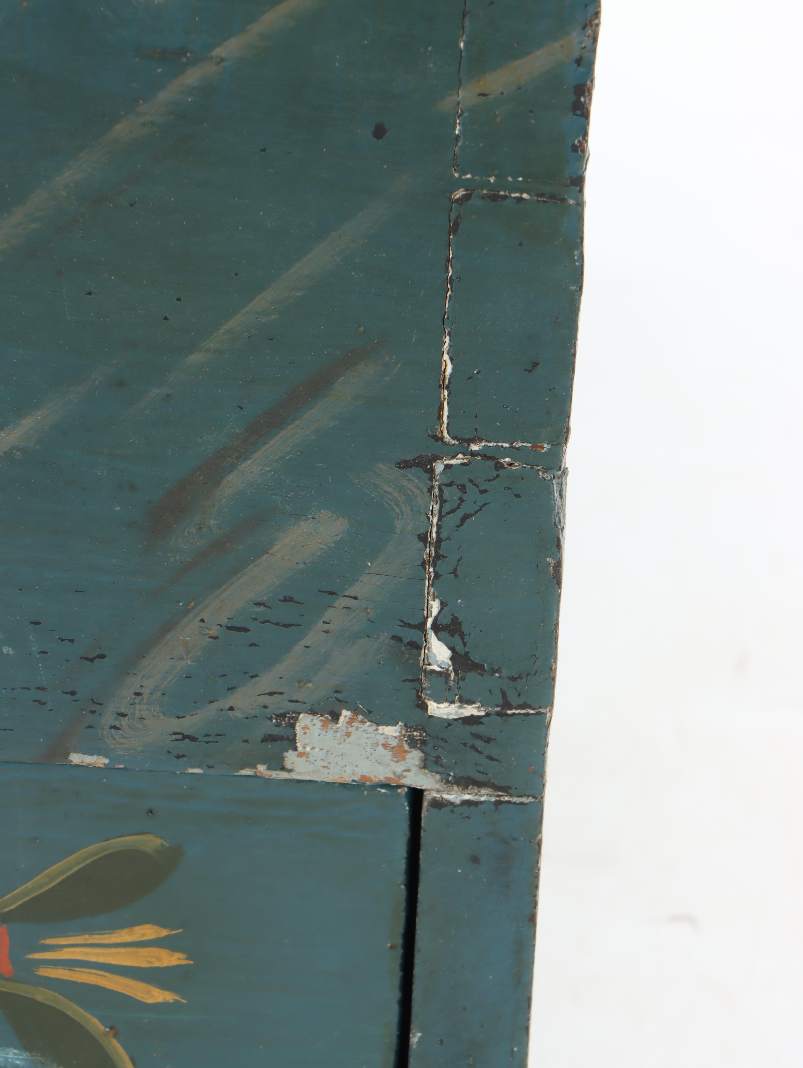 Handmade Hand-Painted Floral Motif Wood Document Box