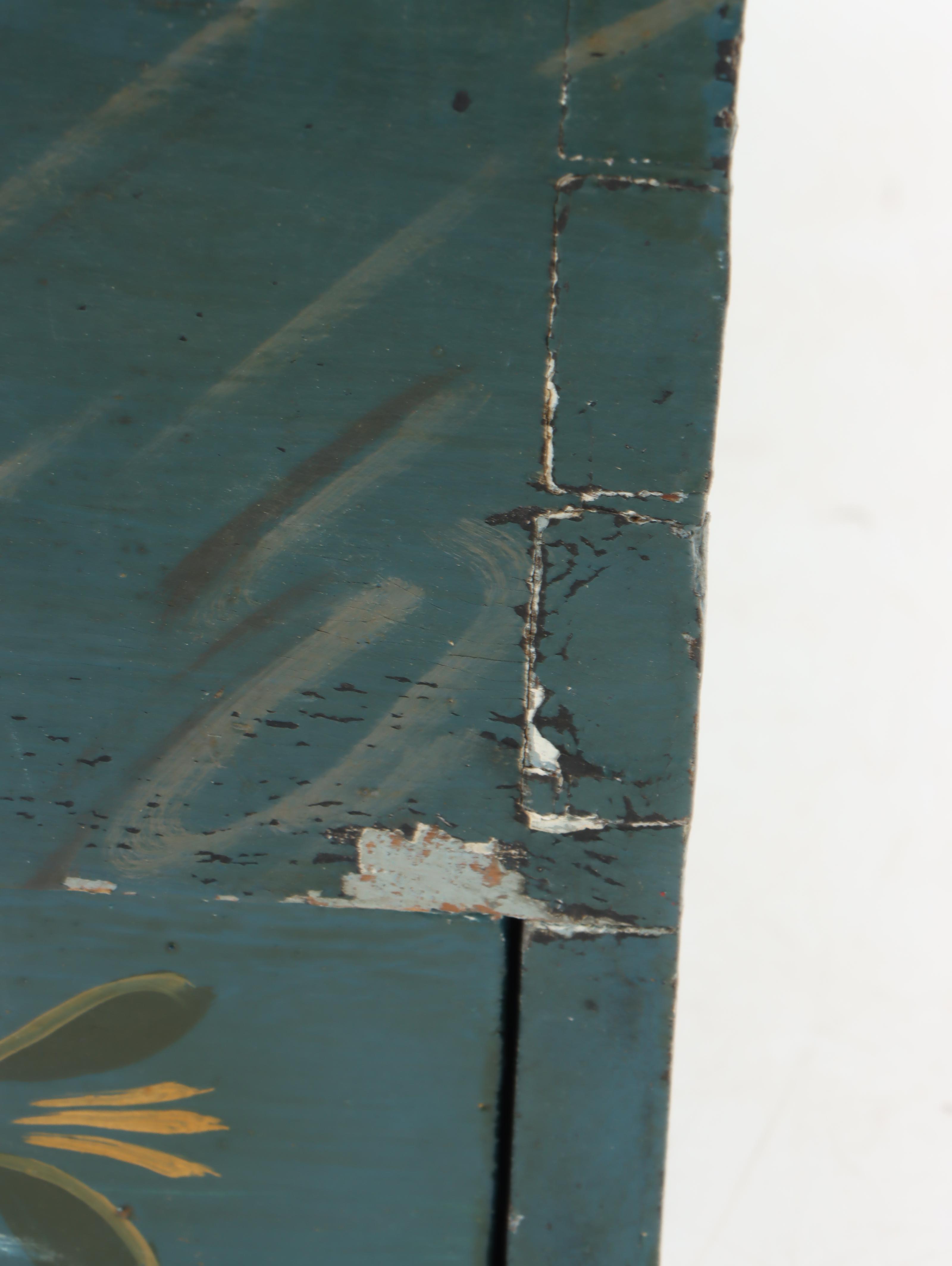 Handmade Hand-Painted Floral Motif Wood Document Box