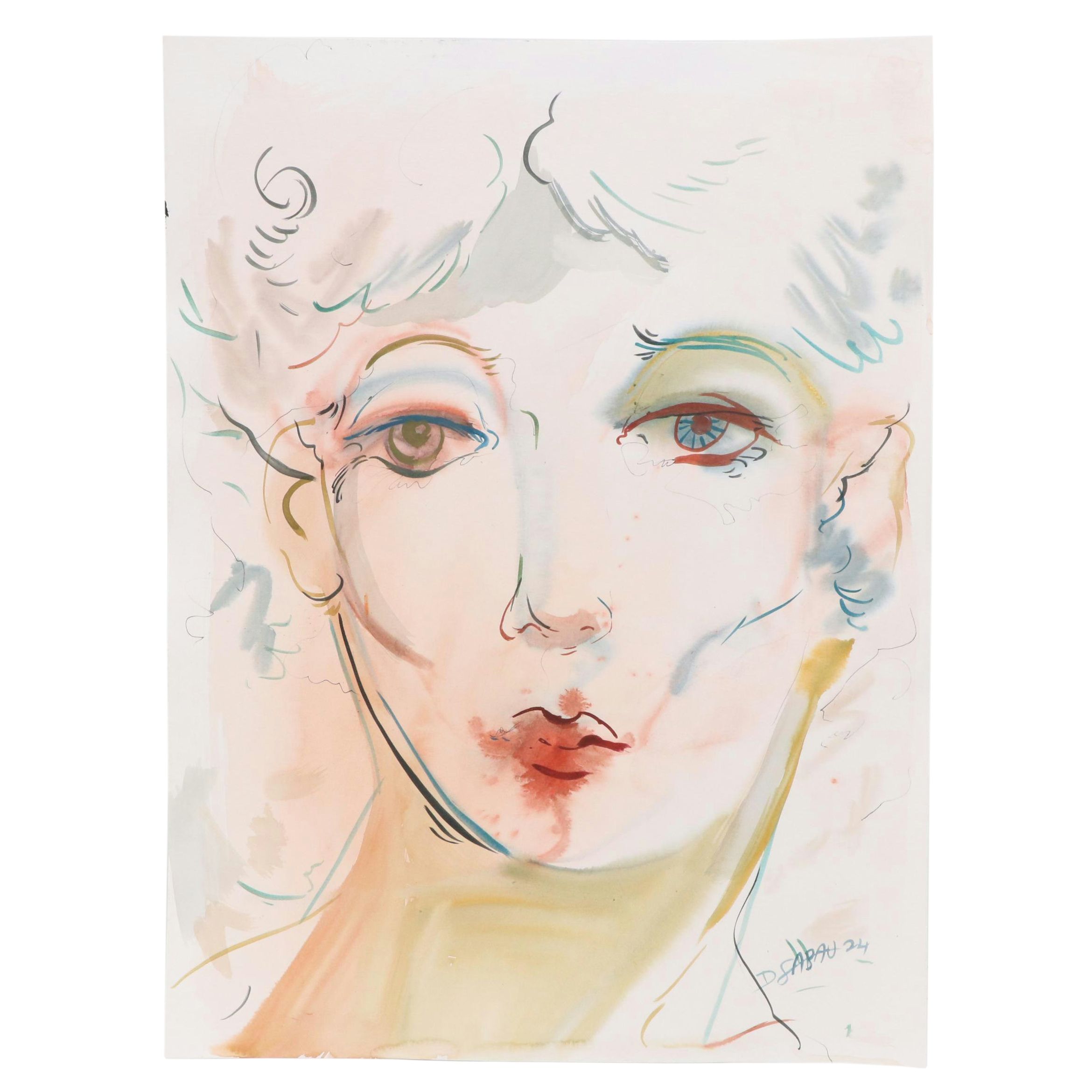 Dan Sabau Watercolor Painting "The Patient Artist," 2024