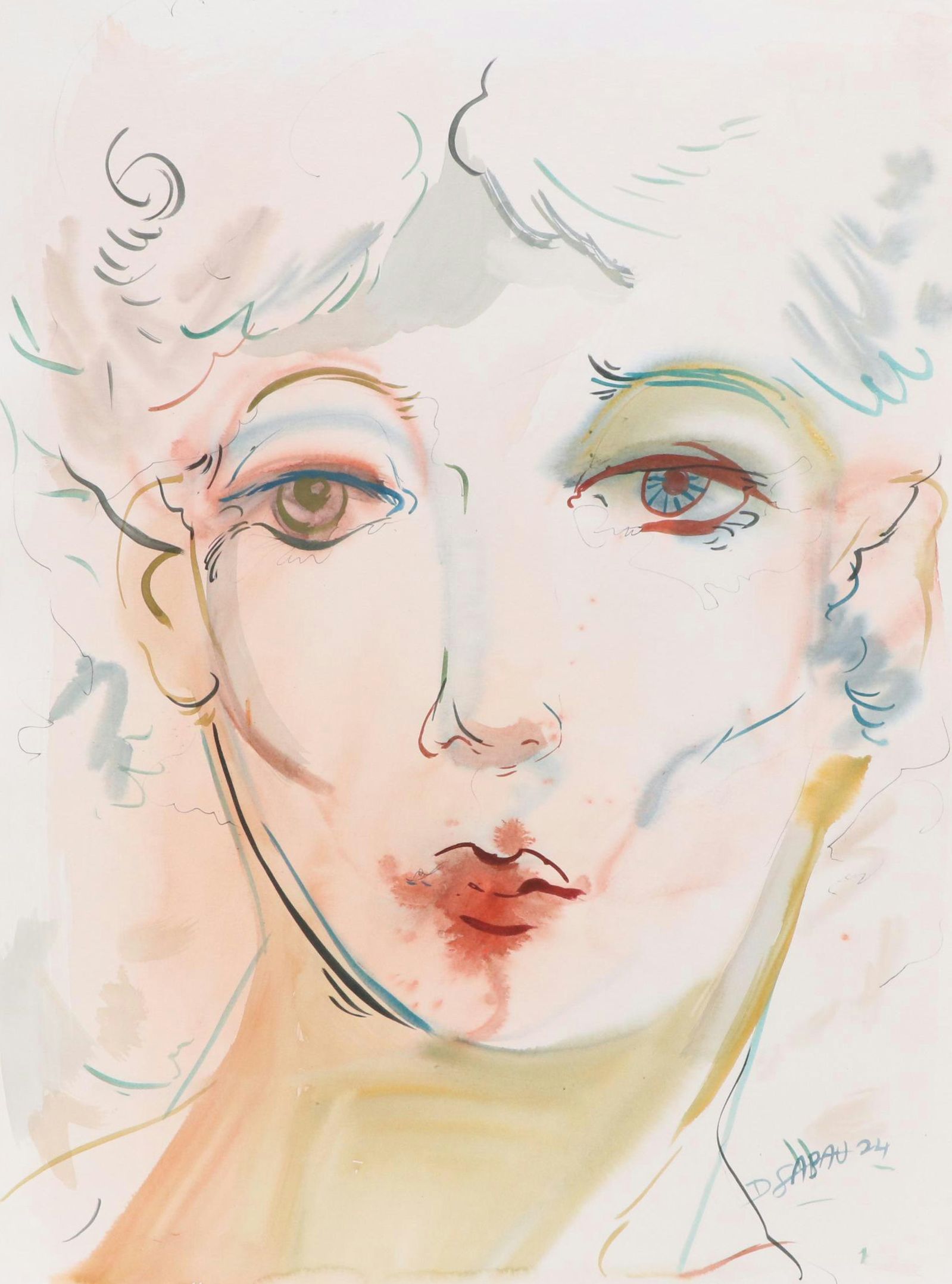 Dan Sabau Watercolor Painting "The Patient Artist," 2024