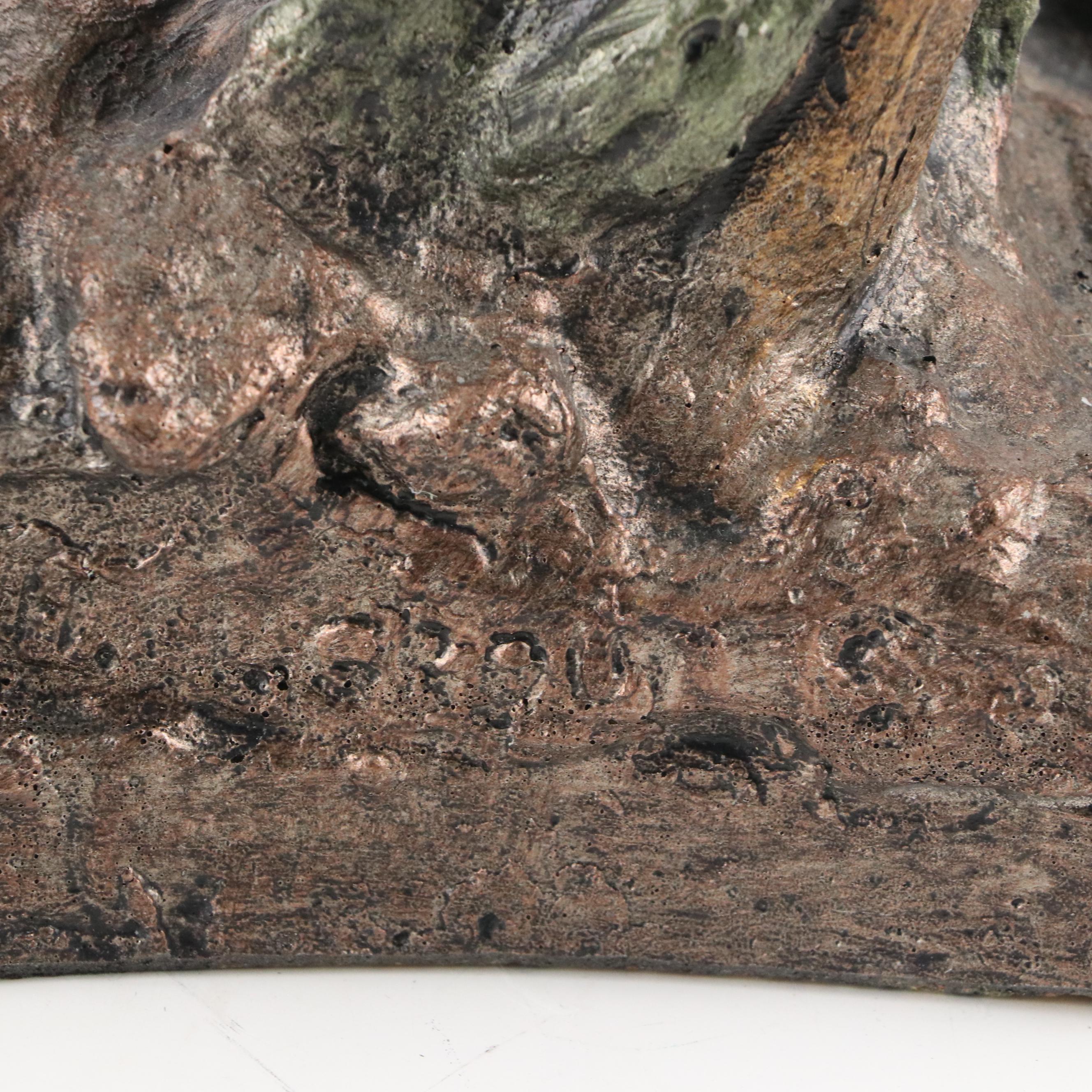 Brass Finish Resin Giraffe Figure