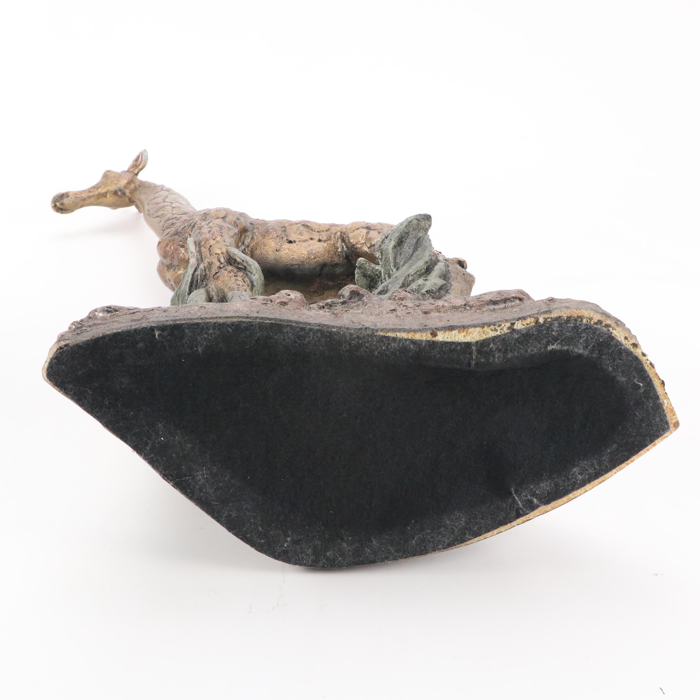 Brass Finish Resin Giraffe Figure