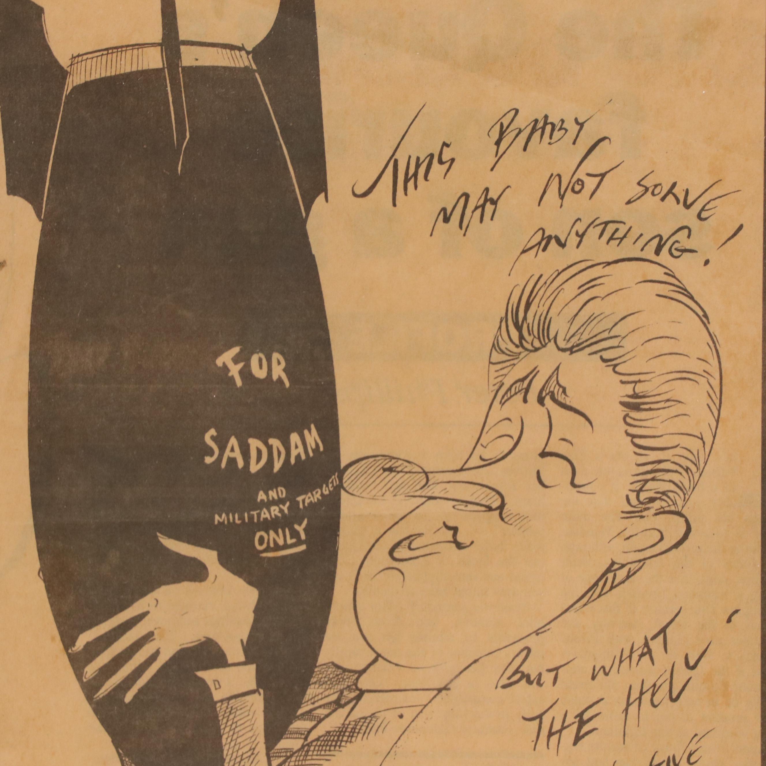 Gerald Scarfe Newspaper Print Political Cartoon, 1998