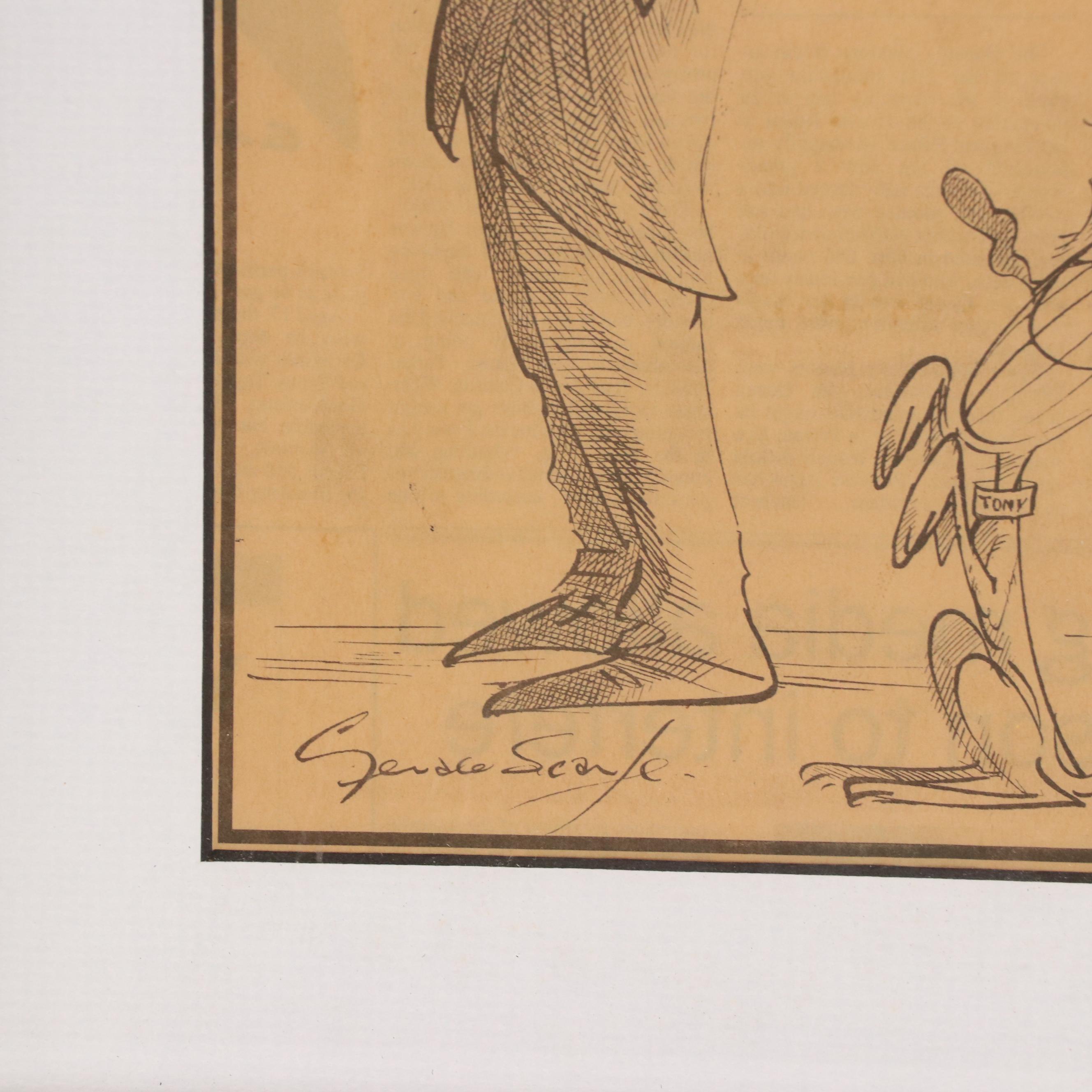 Gerald Scarfe Newspaper Print Political Cartoon, 1998