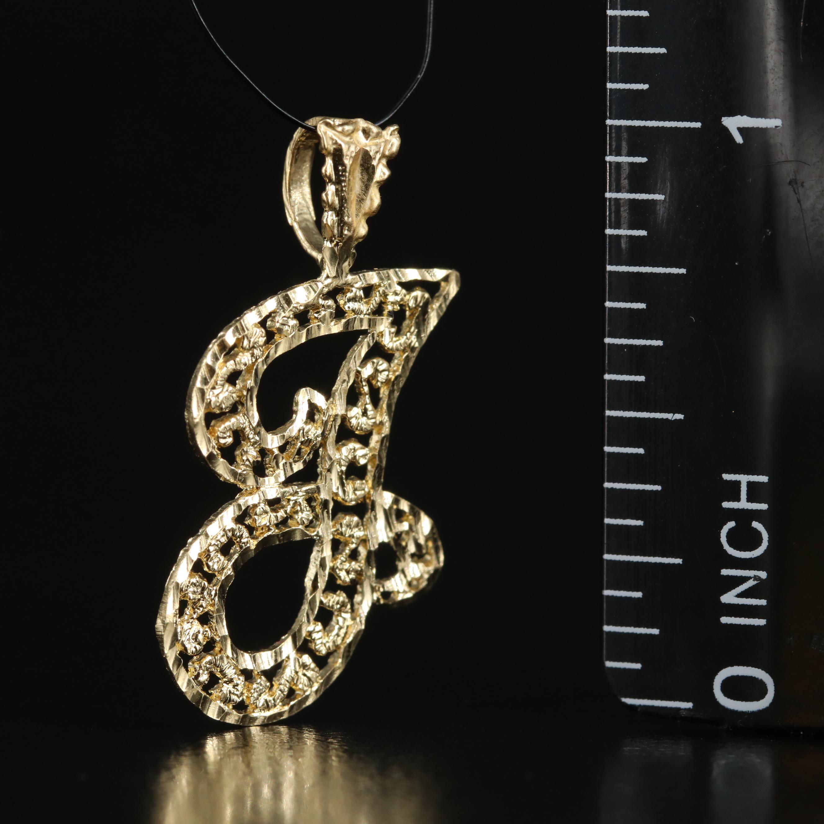 14K "J" Initial Pendant