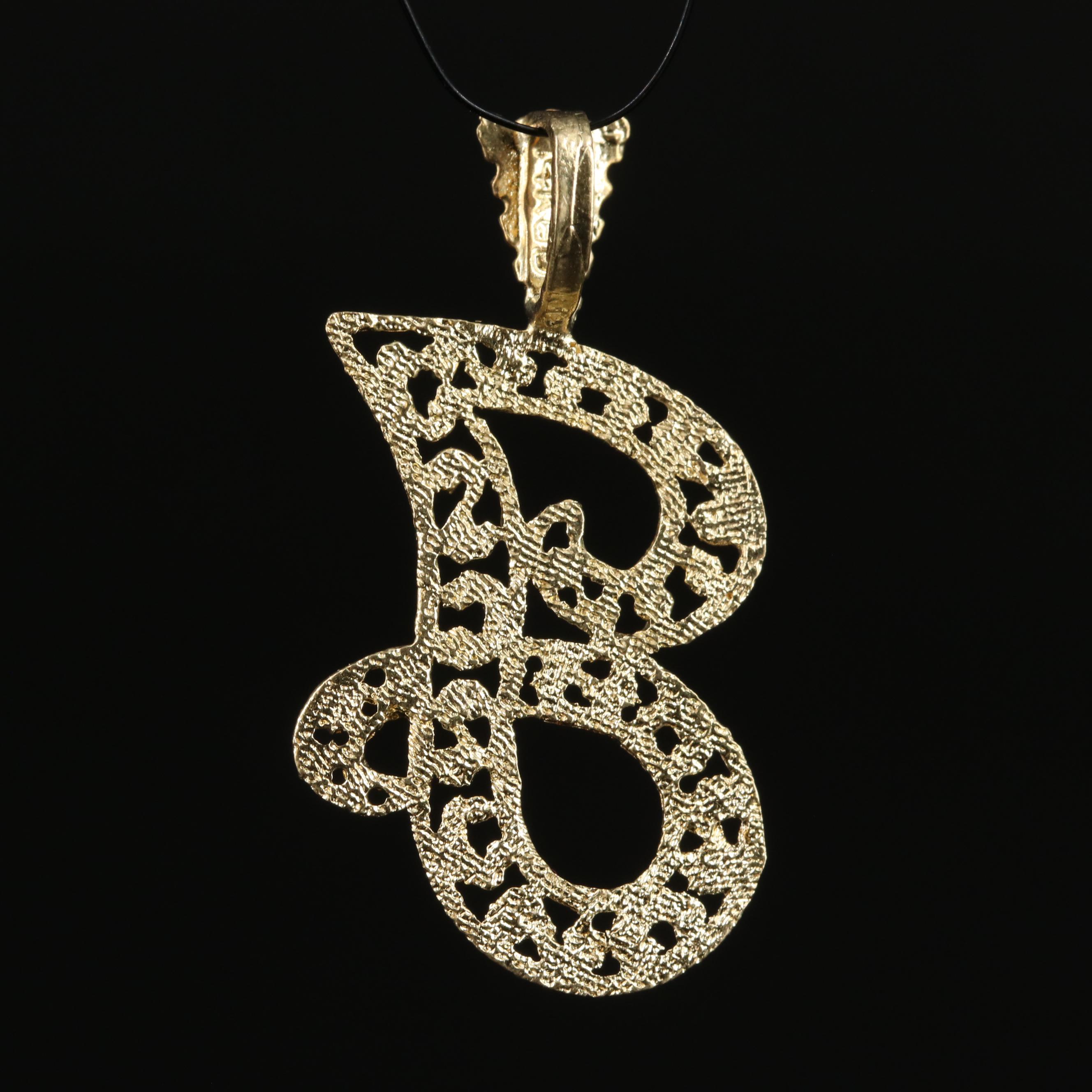 14K "J" Initial Pendant