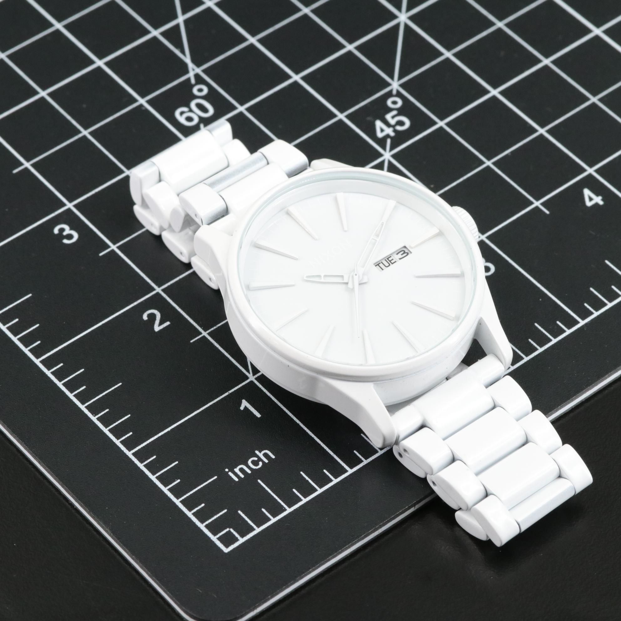 Nixon Sentry SS All White Stainless Steel Watch with Box