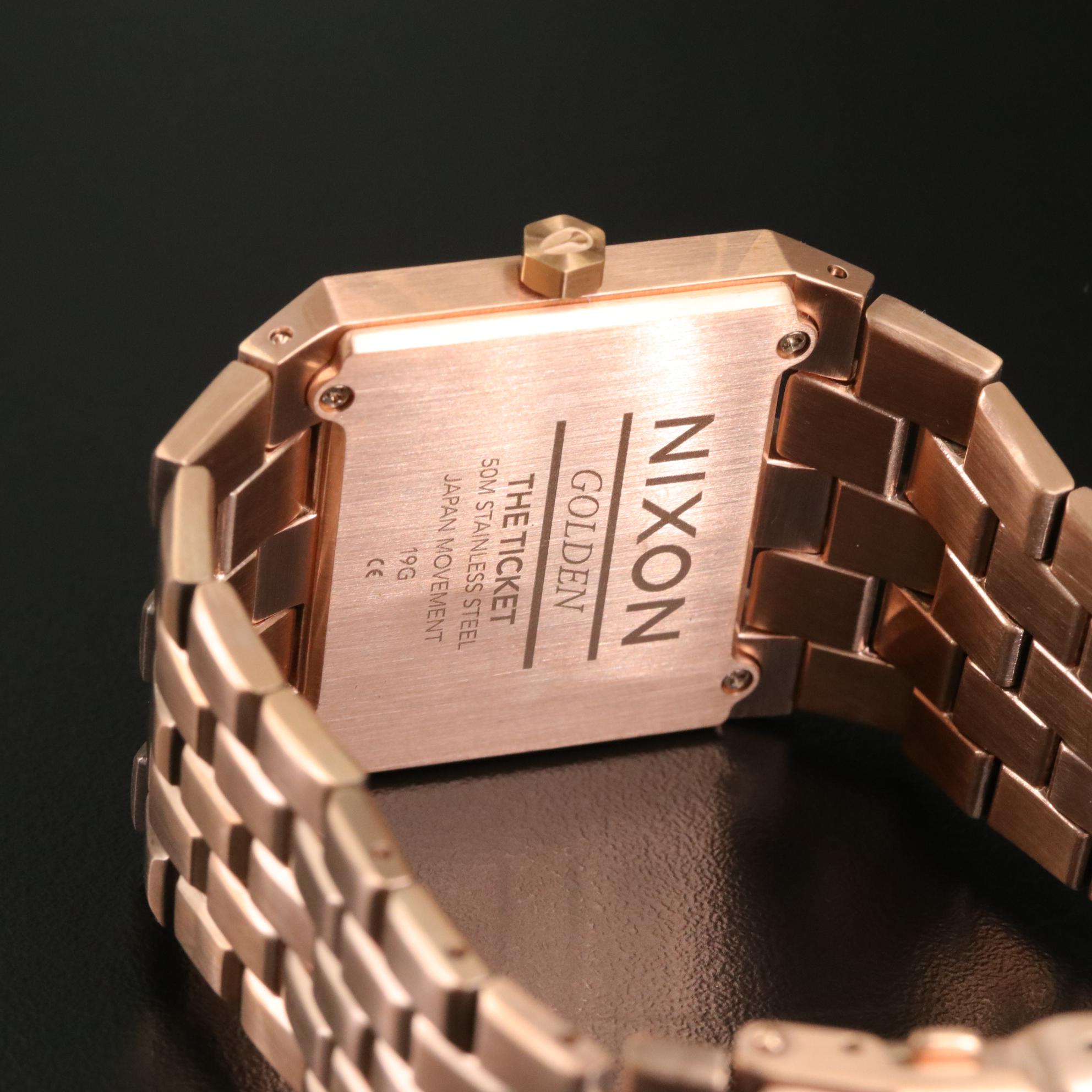 Nixon Ticket All Rose Gold Tone Stainless Steel Quartz Watch