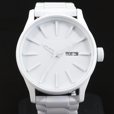 Nixon Sentry SS All White Stainless Steel Watch with Box