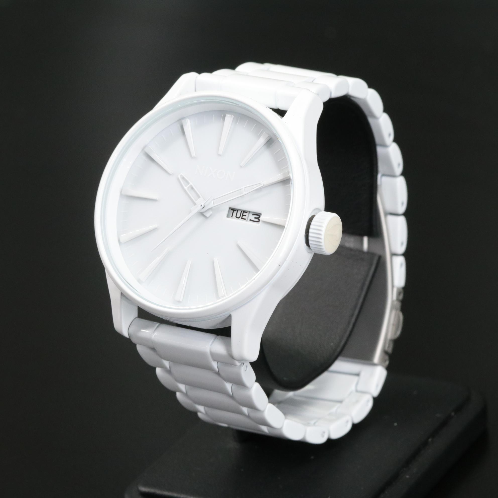 Nixon Sentry SS All White Stainless Steel Watch with Box