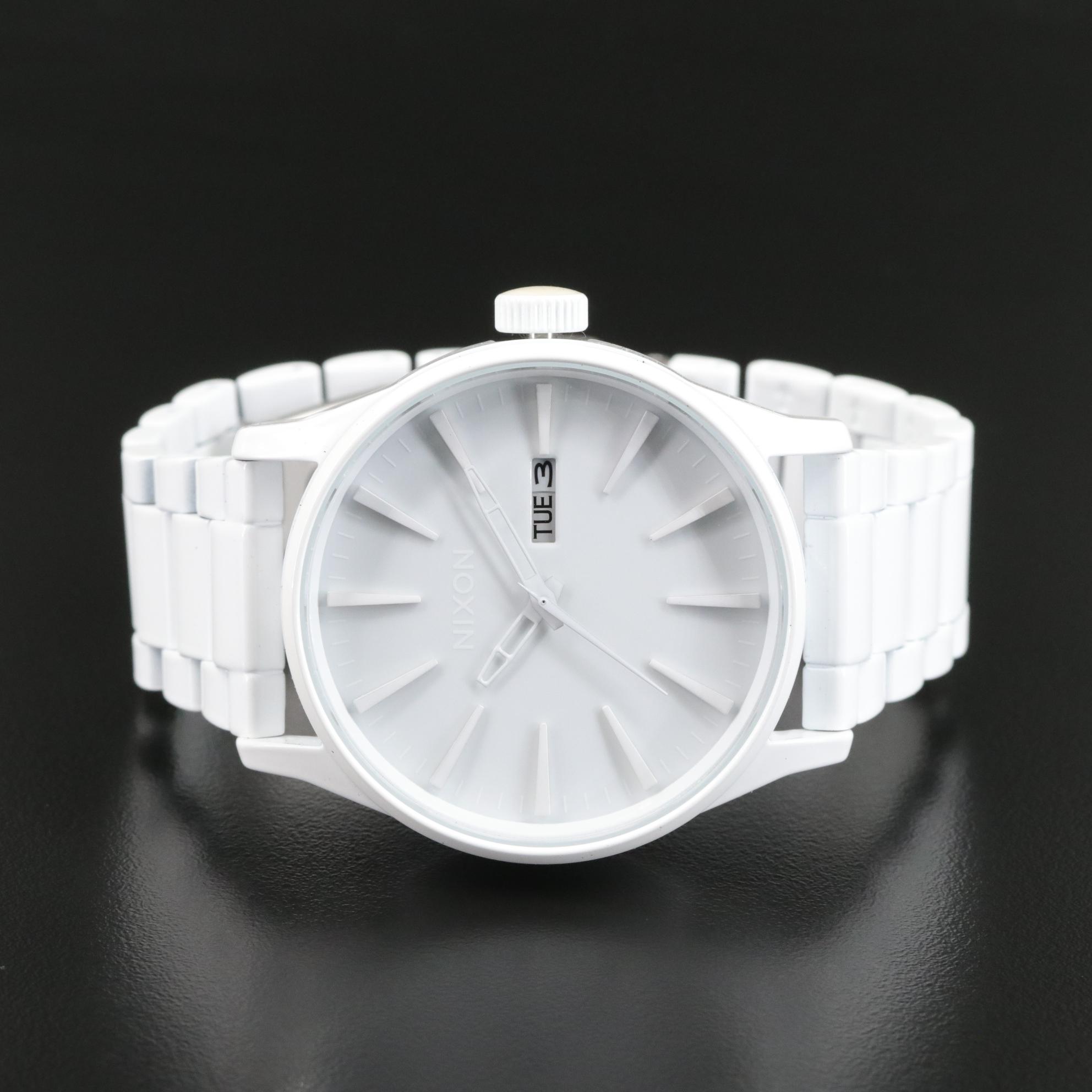 Nixon Sentry SS All White Stainless Steel Watch with Box