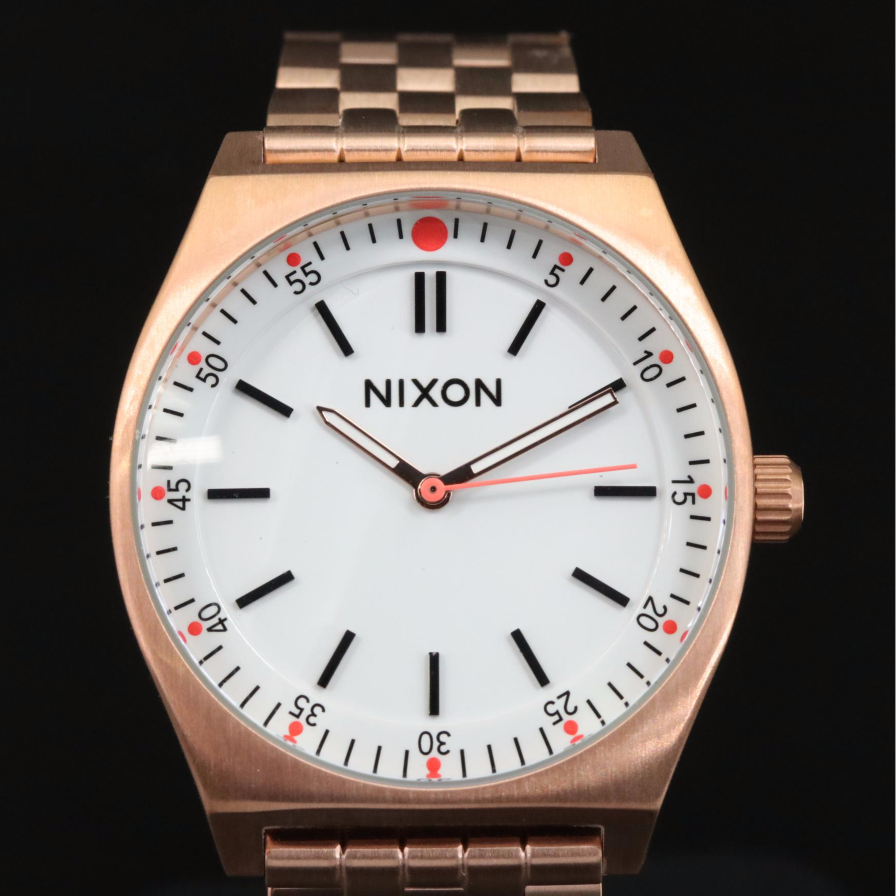 Nixon Crew All Rose Gold and Cream Watch with Box