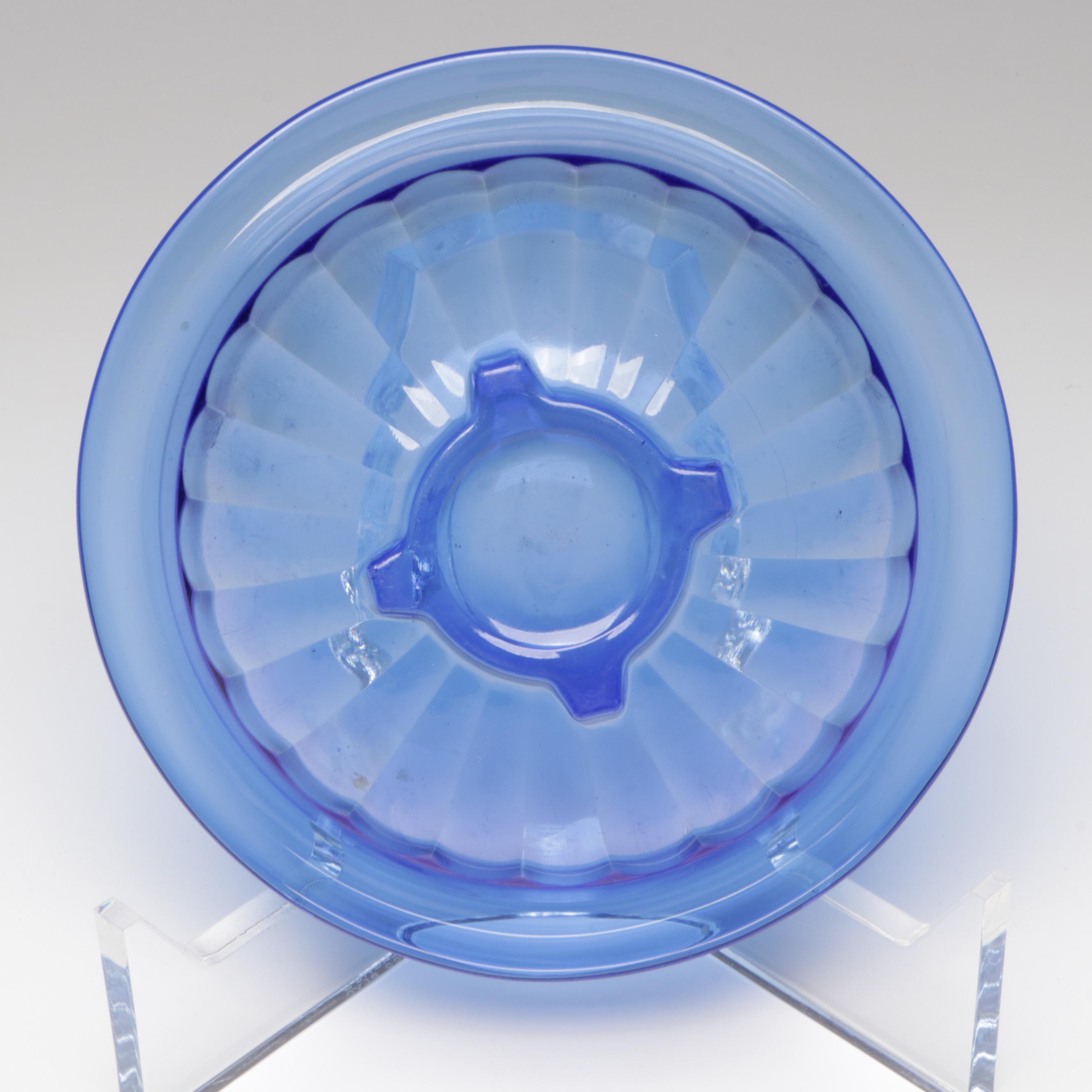 Hazel Atlas "Moderntone" and Other Blue Glass Tableware, Mid to Late 20th C.