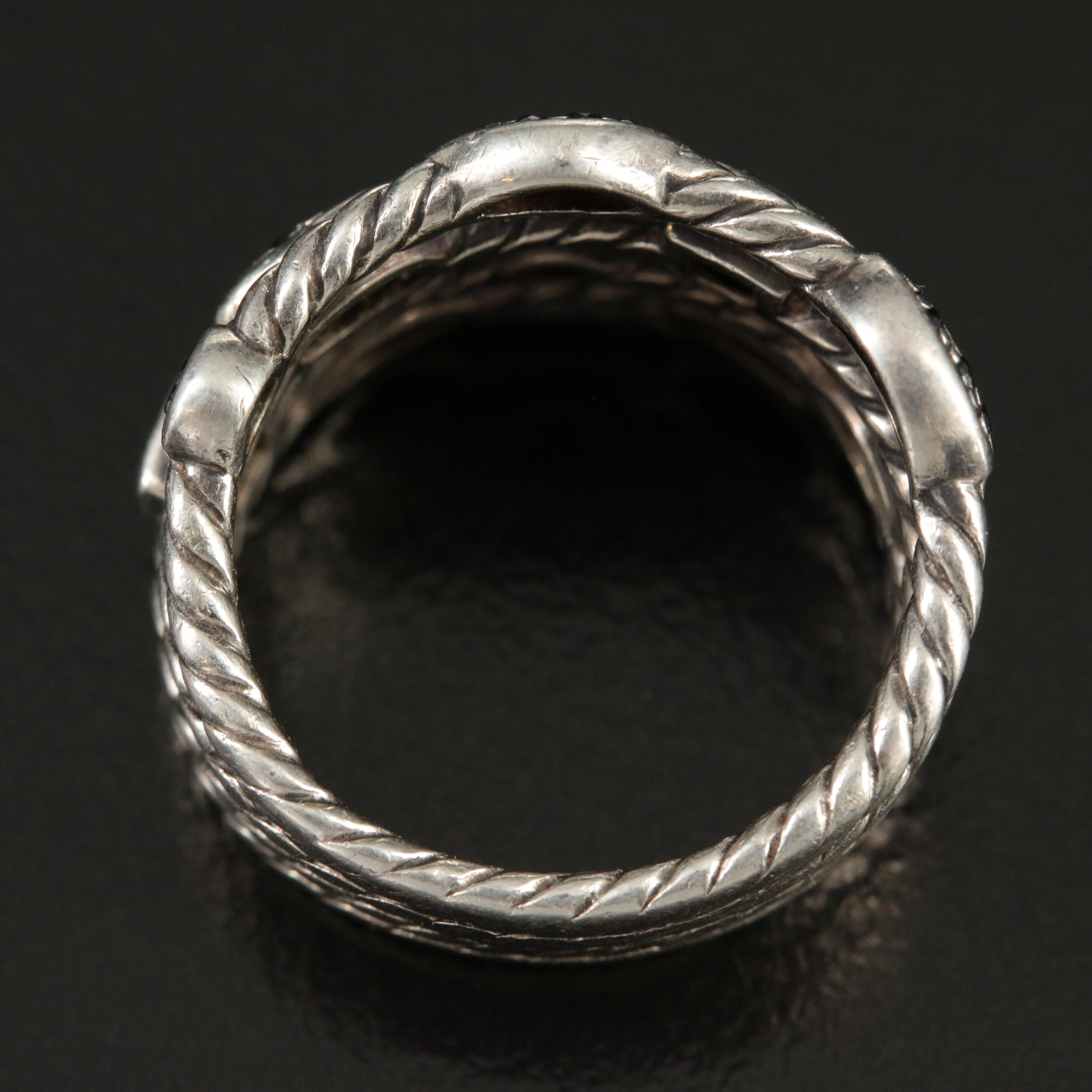 David Yurman "Confetti" Sterling and (Origin Undetermined) Black Diamond Ring
