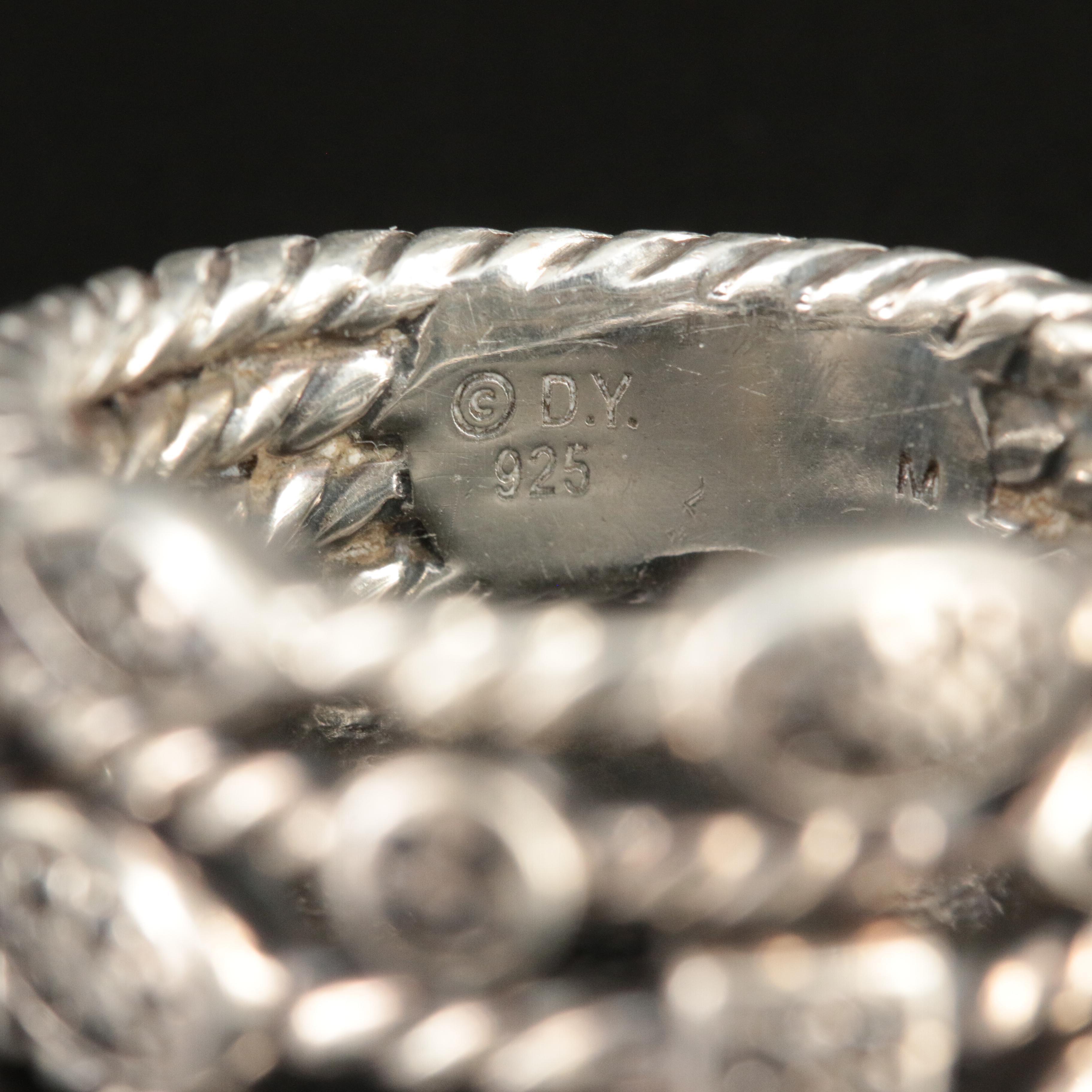 David Yurman "Confetti" Sterling and (Origin Undetermined) Black Diamond Ring