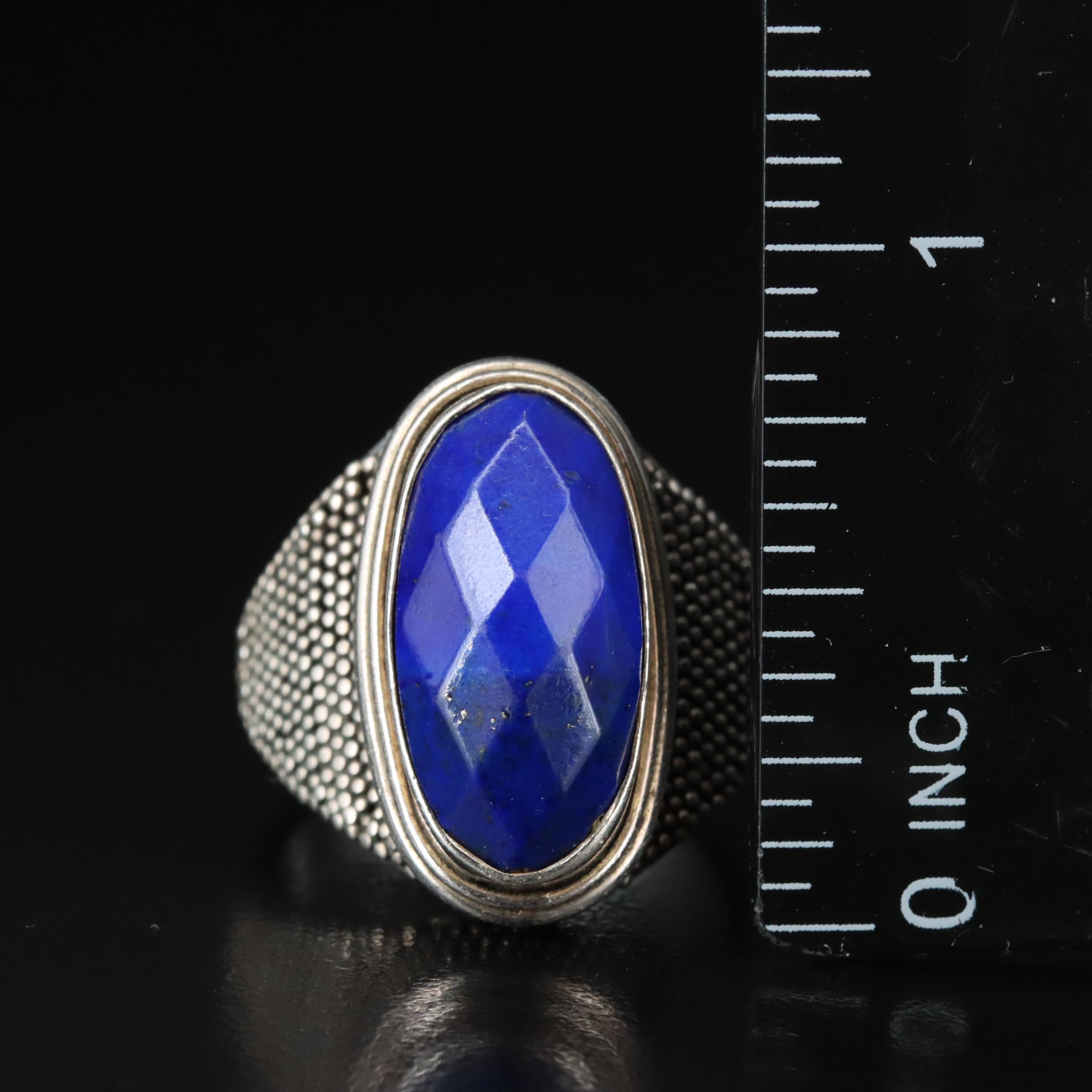 Sterling Rings Including Lapis Lazuli and Turquoise