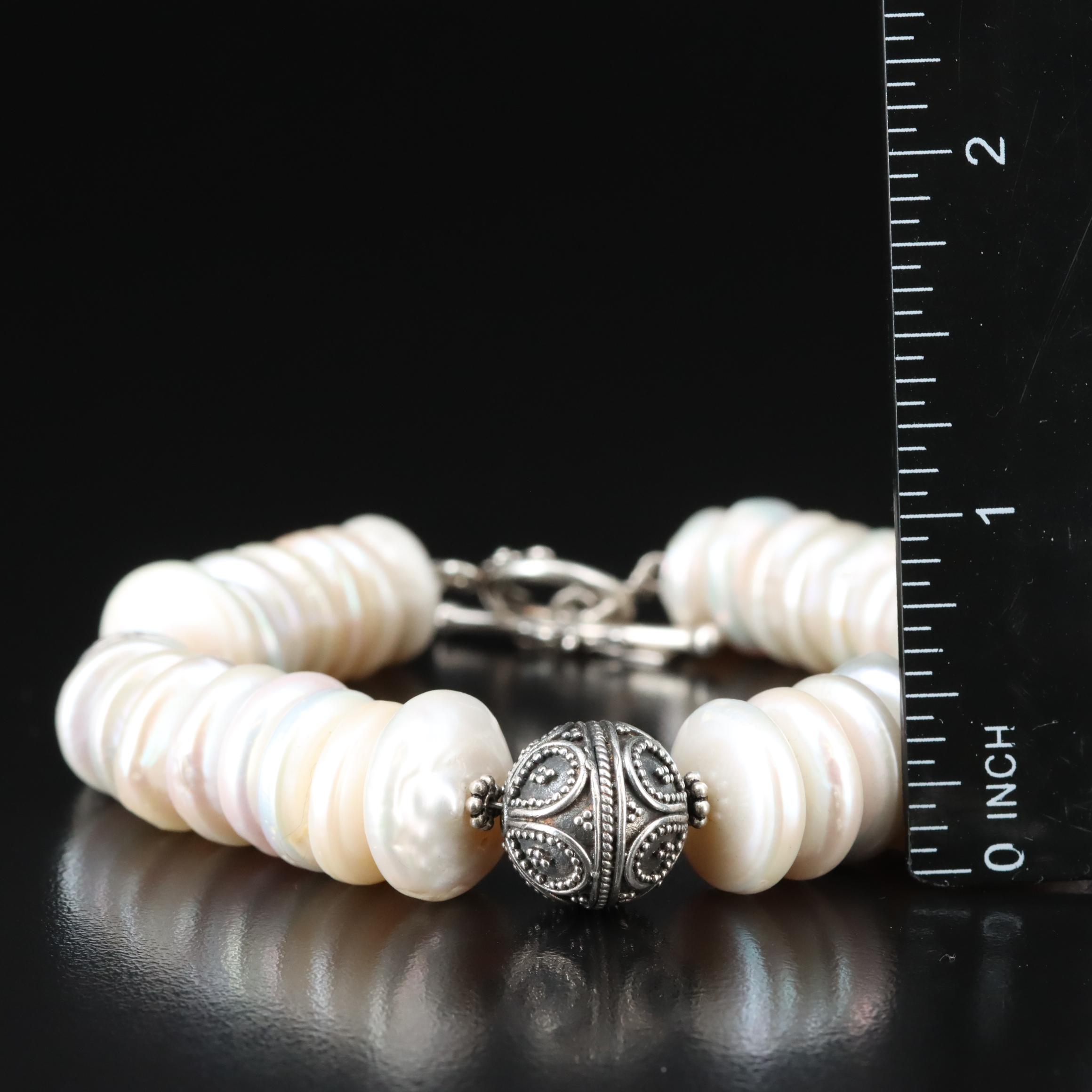 Sterling Jewelry Featuring Honora Bracelet Including Pearl and Abalone