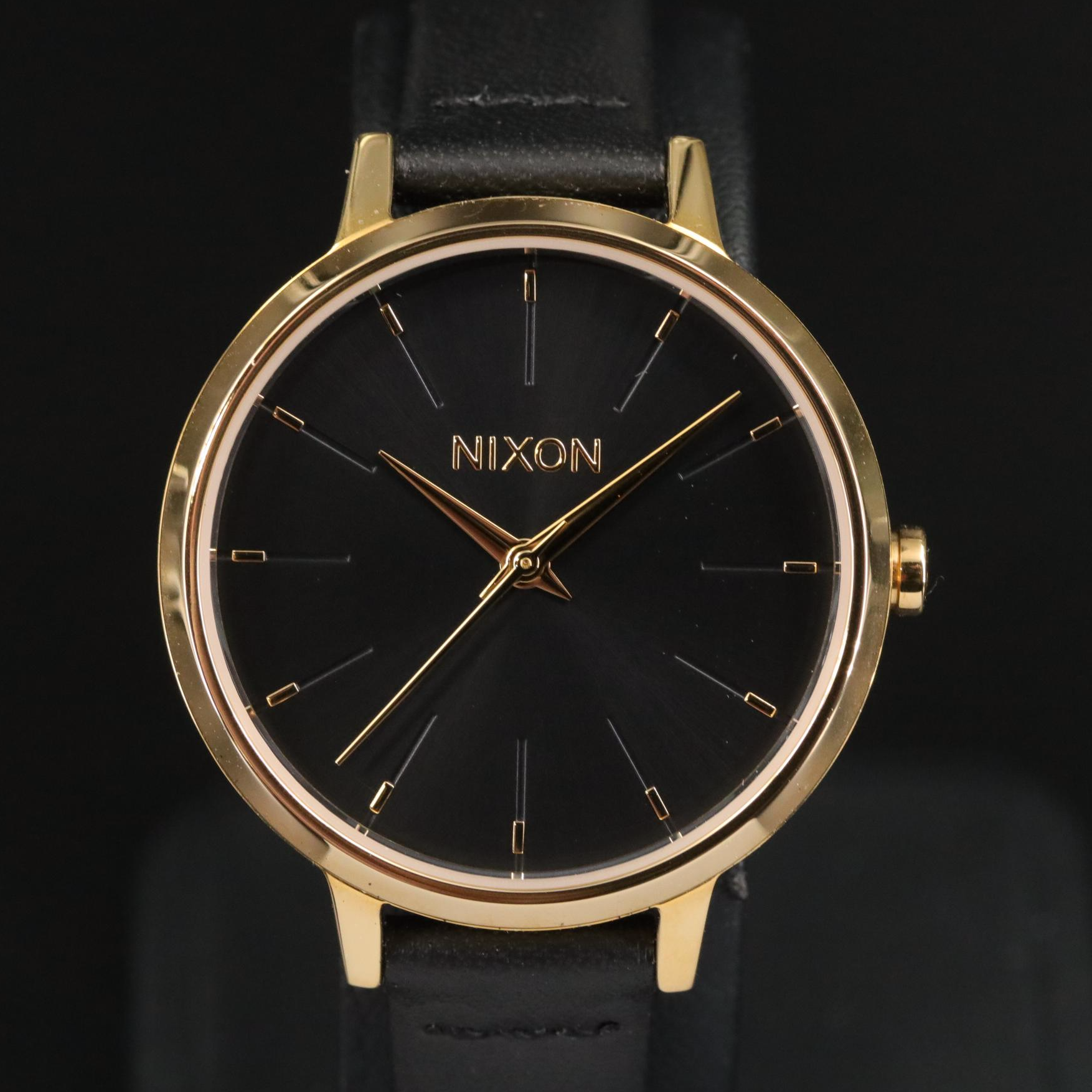 Nixon Medium Kensington Black Dial Stainless Steel Quartz Watch