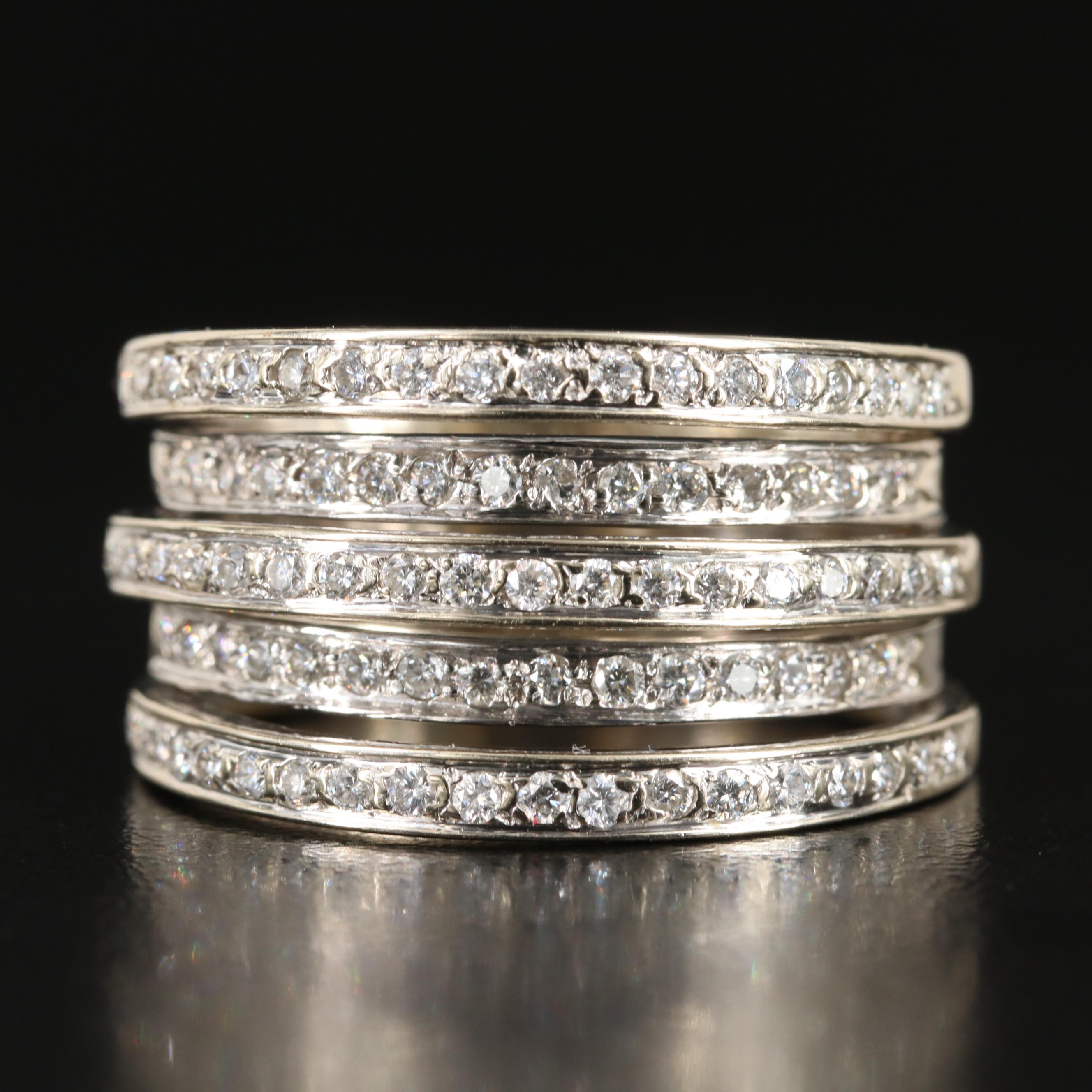 14K 1.00 CTW Diamond Tiered Band