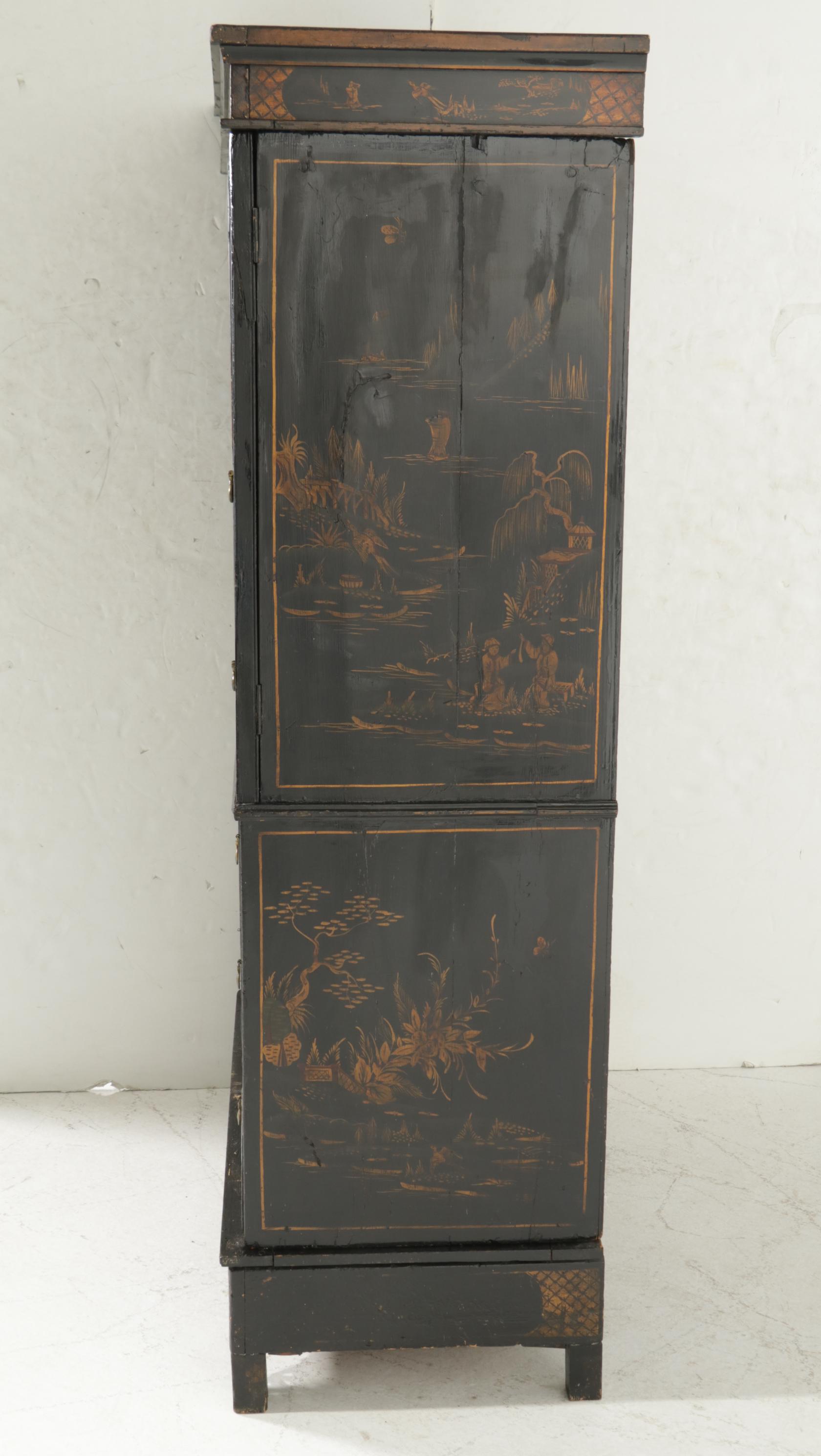 Chinese Lacquered and Paint-Decorated Wardrobe, Late 19th Century