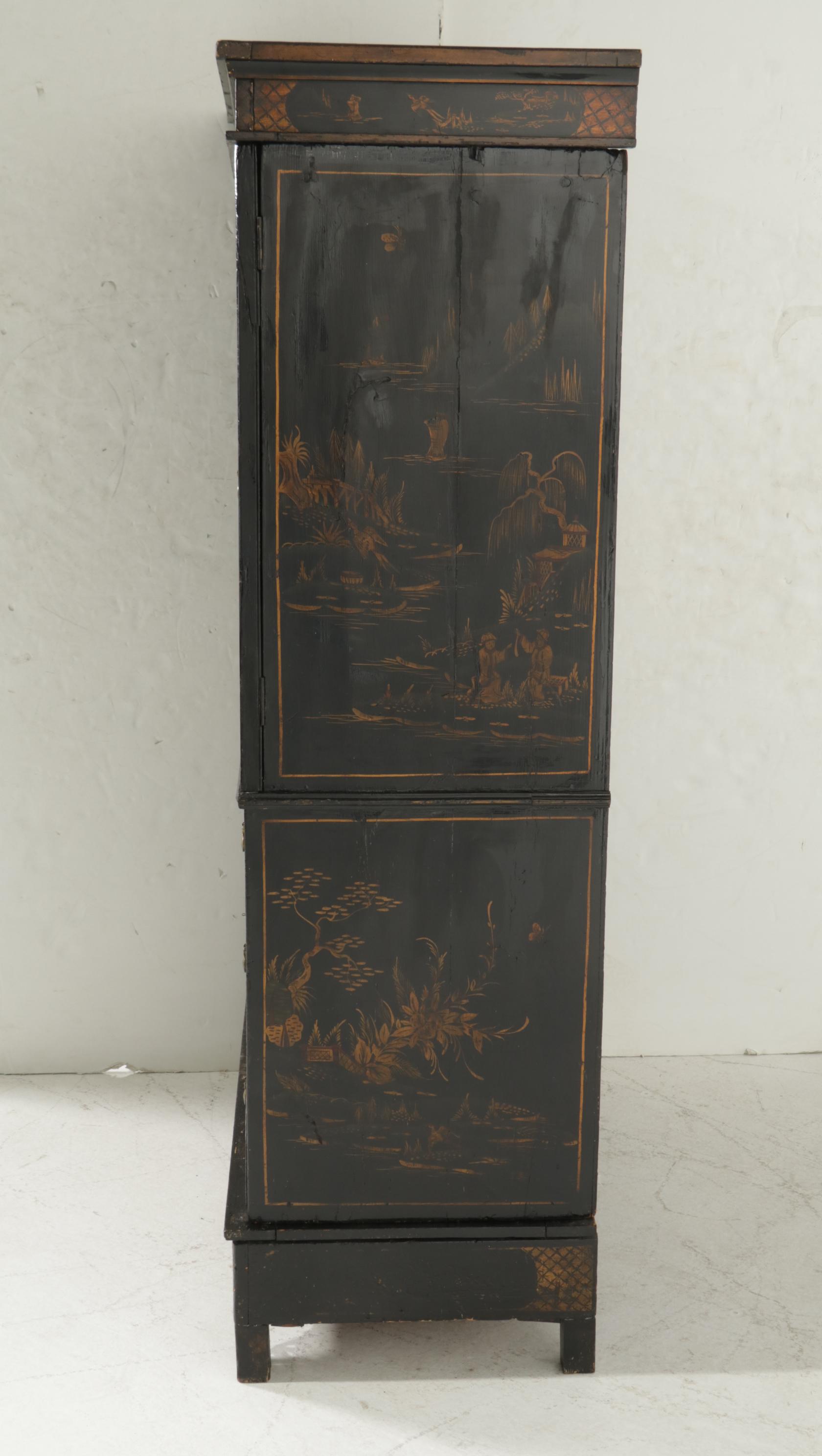 Chinese Lacquered and Paint-Decorated Wardrobe, Late 19th Century