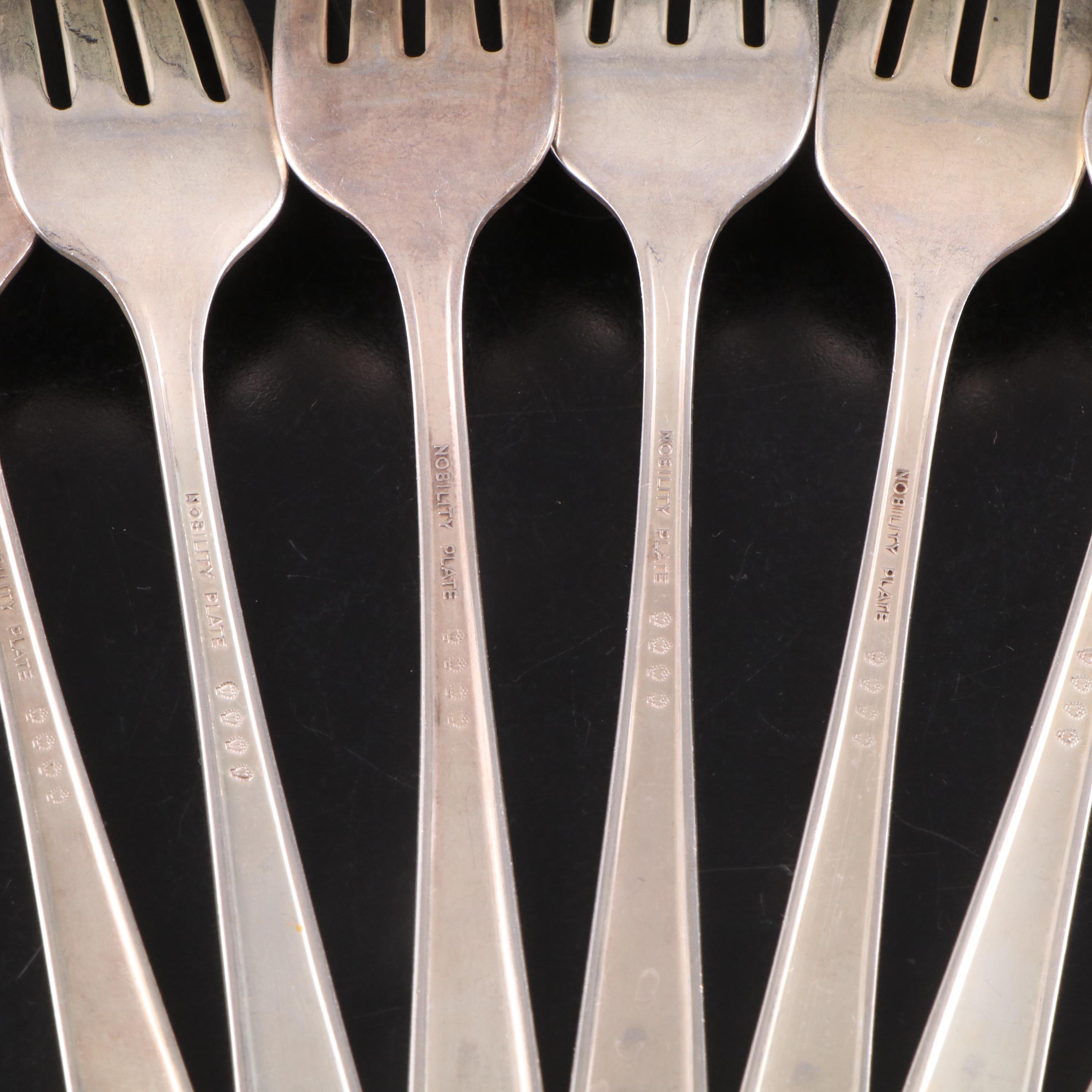 Oneida "Royal Rose" Nobility Plate Flatware and Serving Utensils, Mid-20th