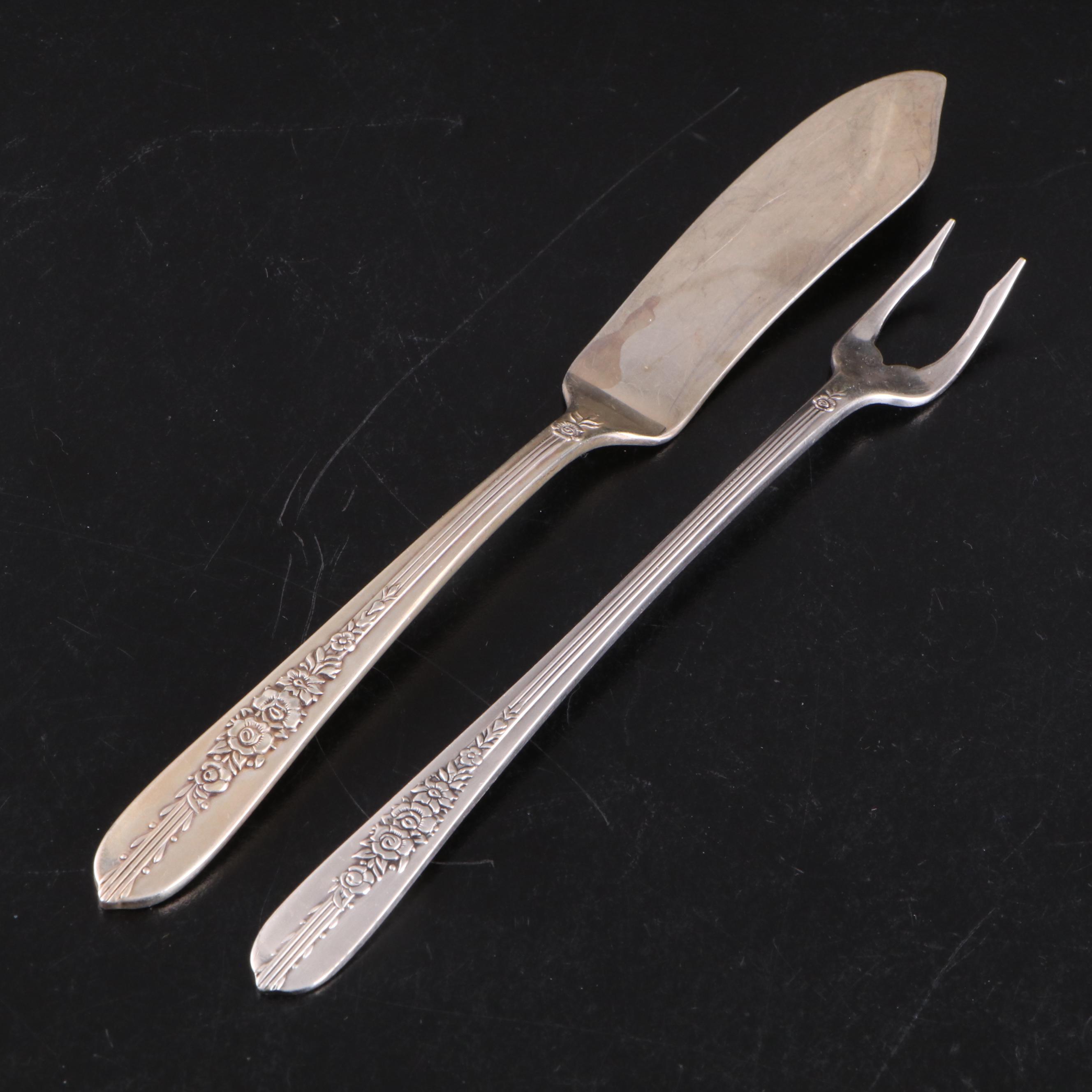 Oneida "Royal Rose" Nobility Plate Flatware and Serving Utensils, Mid-20th