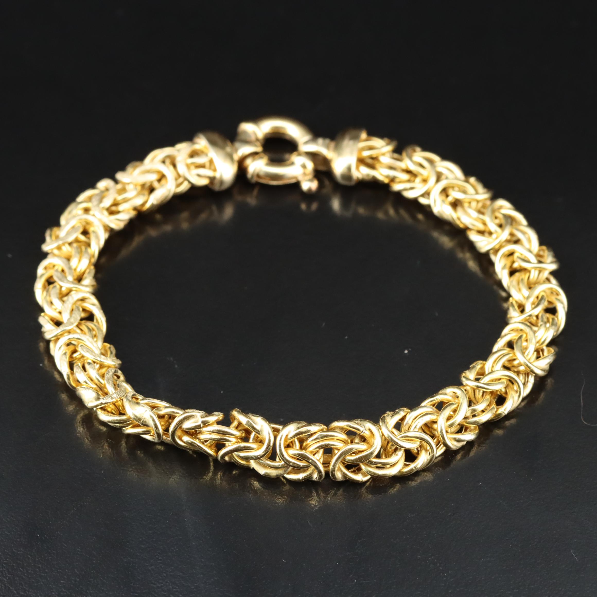 Veronese Sterling Byzantine and Patterned Omega Chain Bracelets