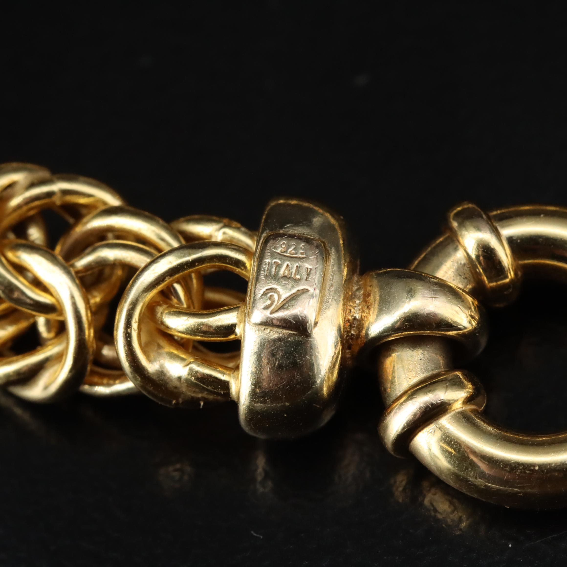 Veronese Sterling Byzantine and Patterned Omega Chain Bracelets