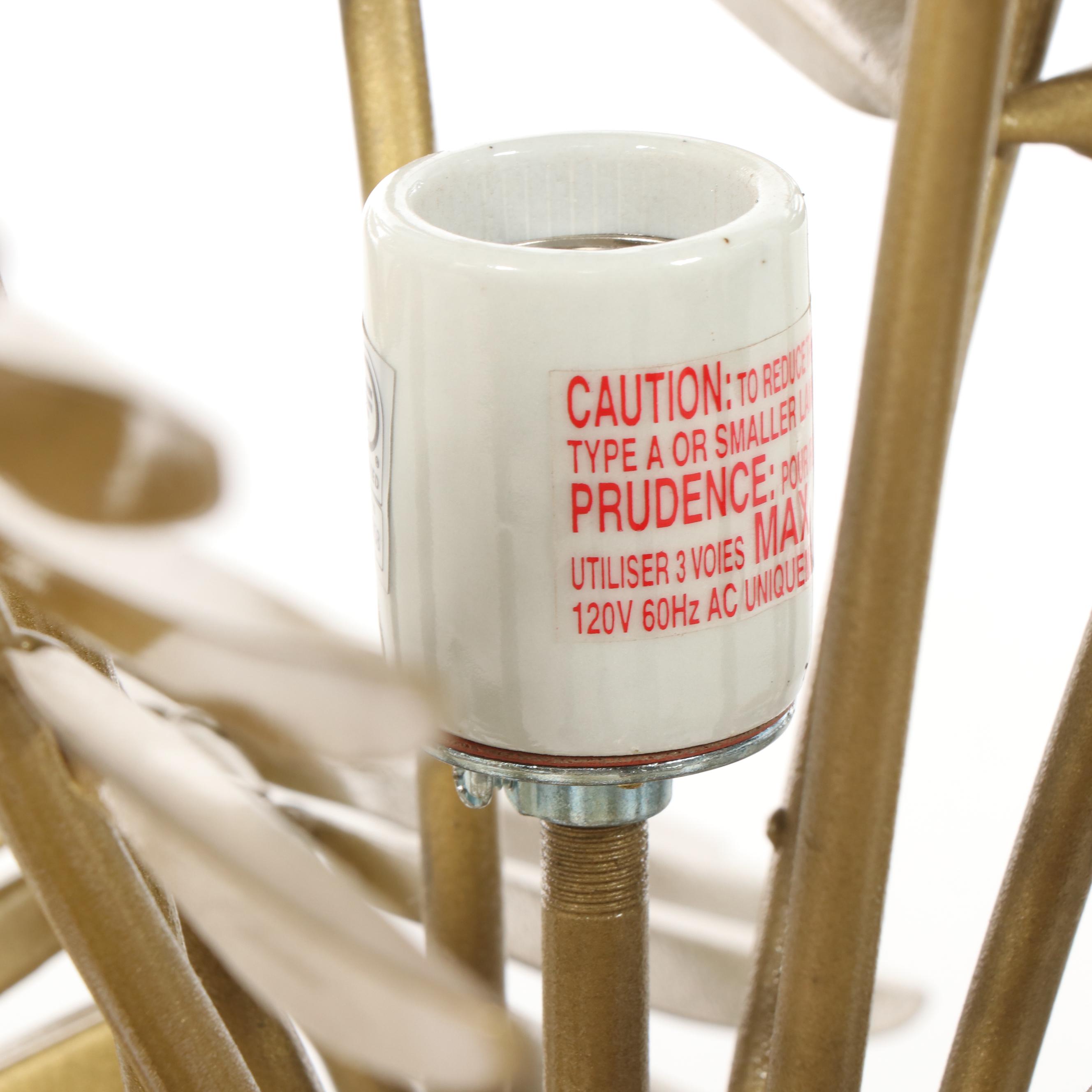 Gilt Metal Palm Tree Floor Lamp