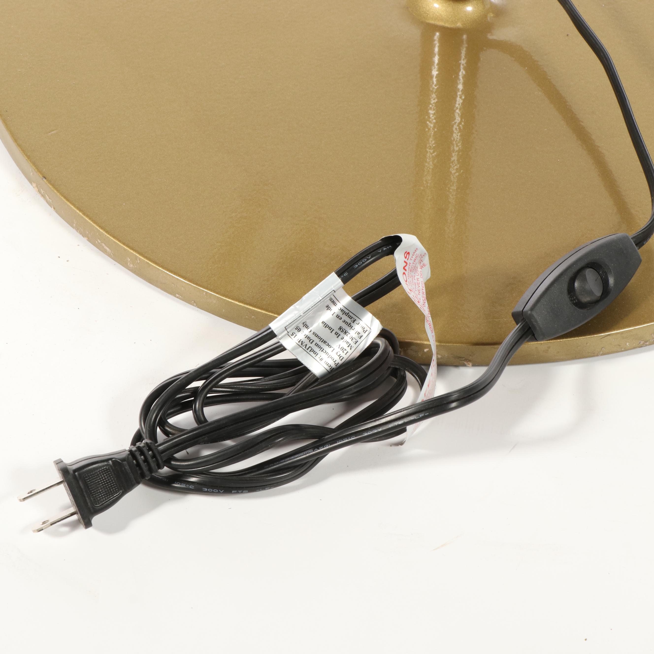 Gilt Metal Palm Tree Floor Lamp