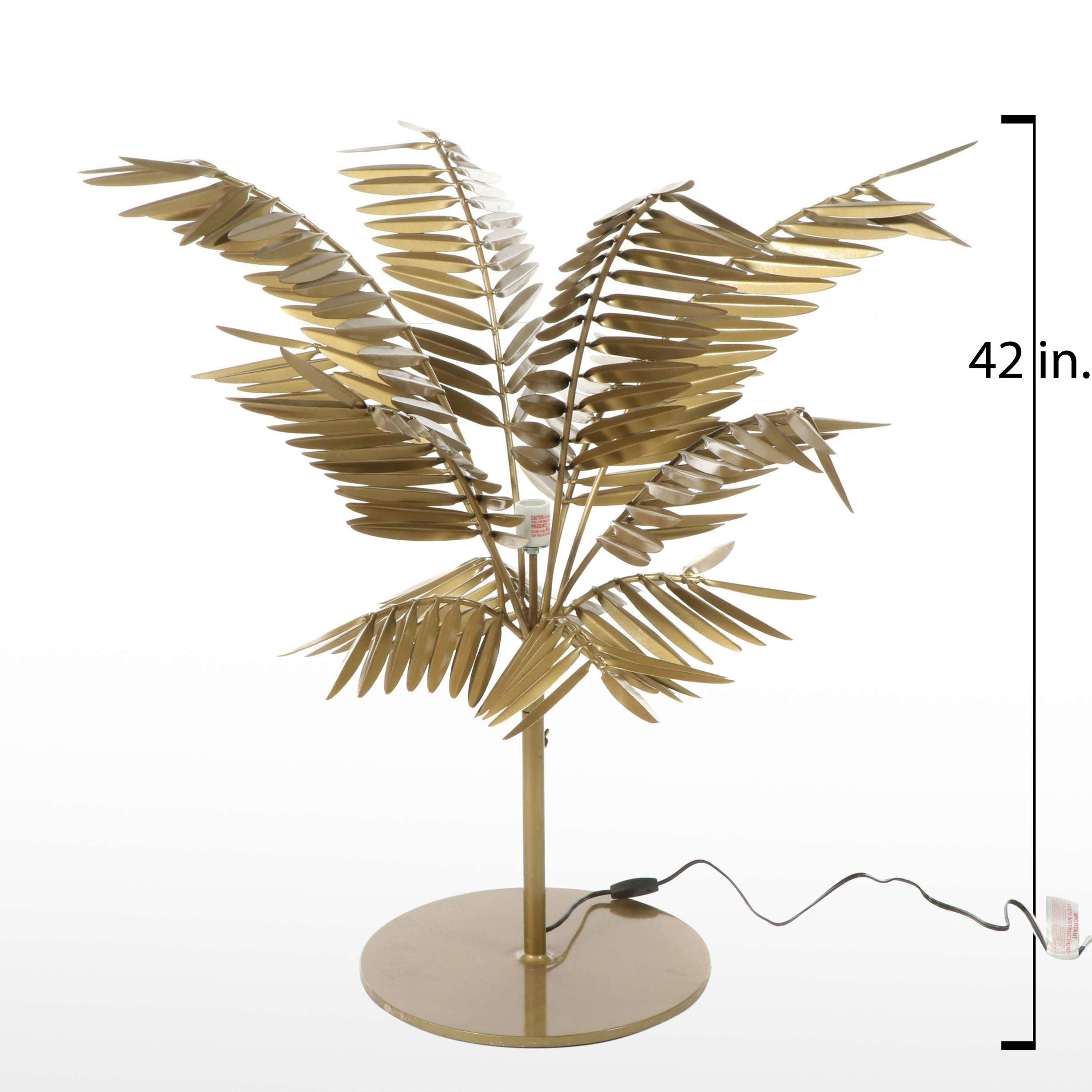 Gilt Metal Palm Tree Floor Lamp